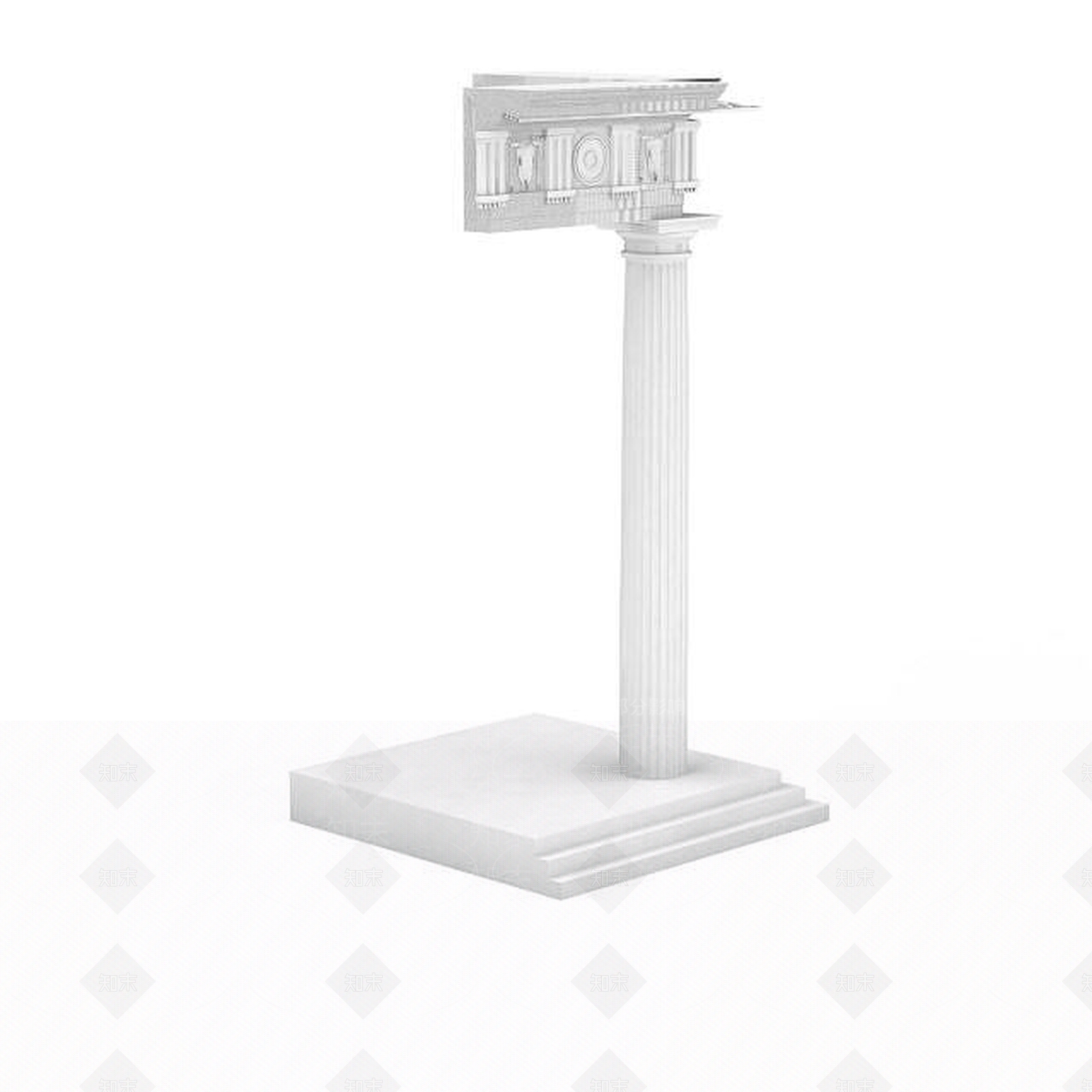 欧式古典欧式柱子构件3D模型下载【ID:1196034557】
