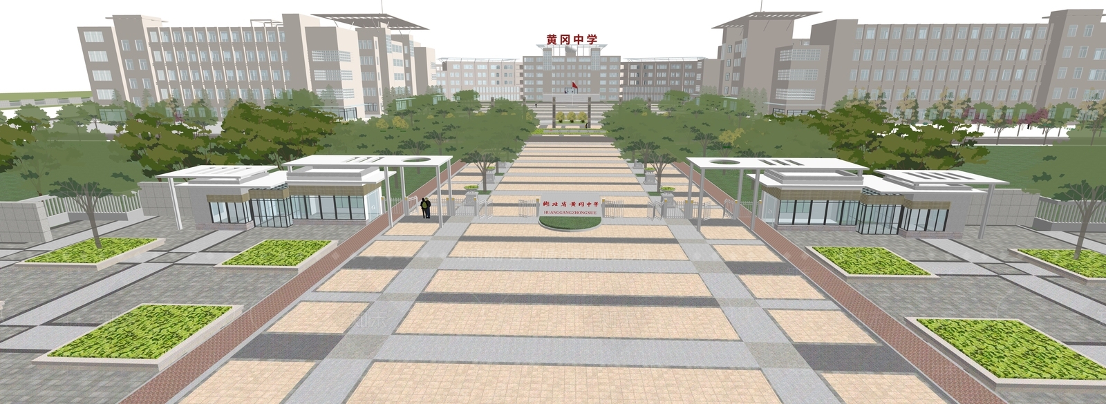 现代轻奢学校建筑SU模型下载【ID:1196038769】
