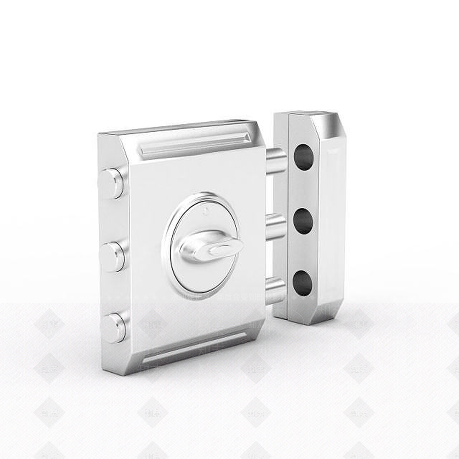 现代防盗门锁3D模型下载【ID:1196038553】