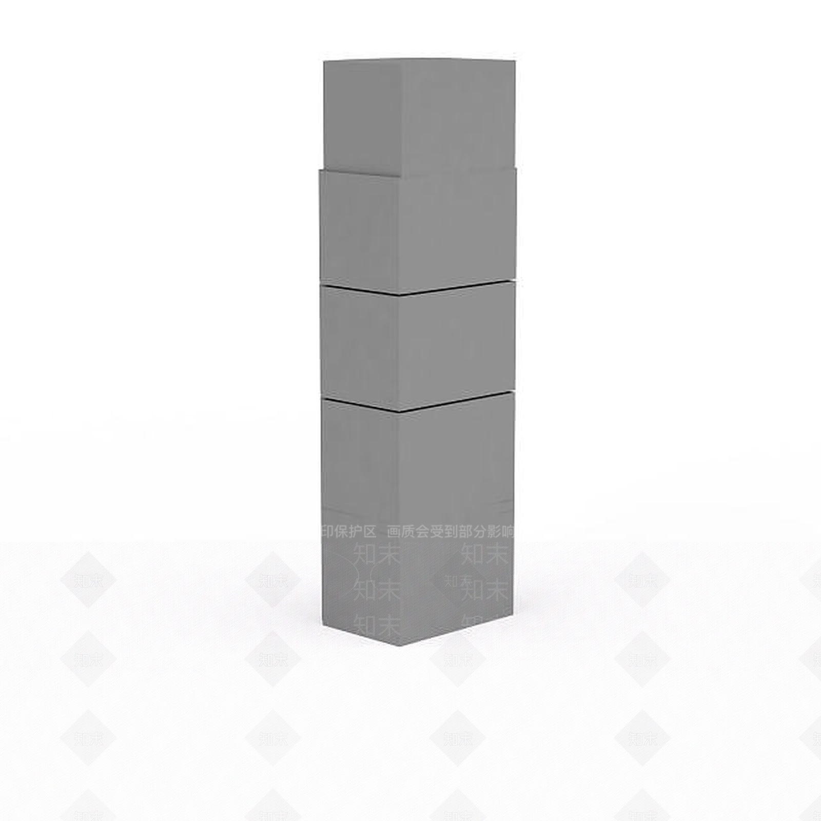 现代灰色柱子3D模型下载【ID:1196038758】