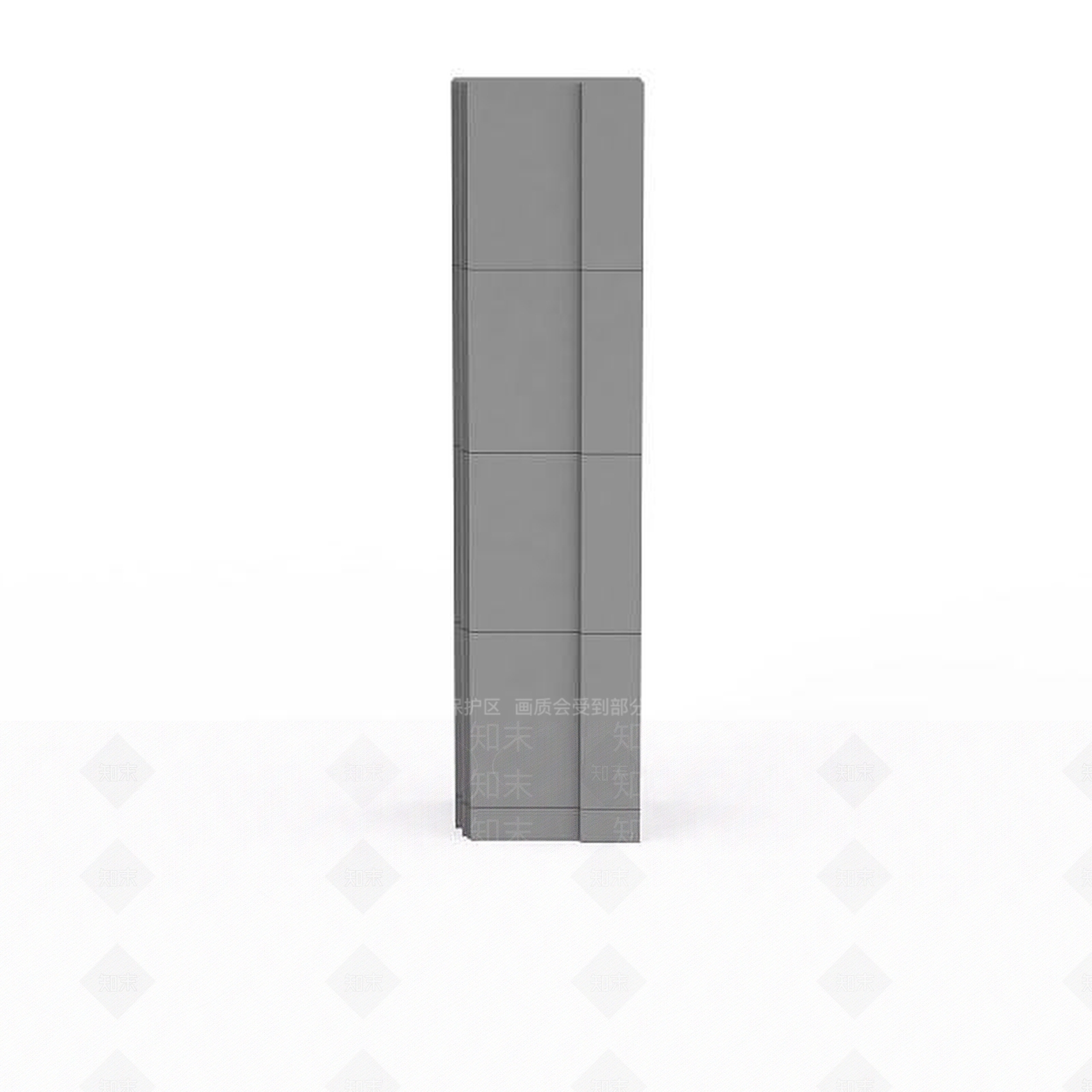 现代格子水泥柱子3D模型下载【ID:1196038963】