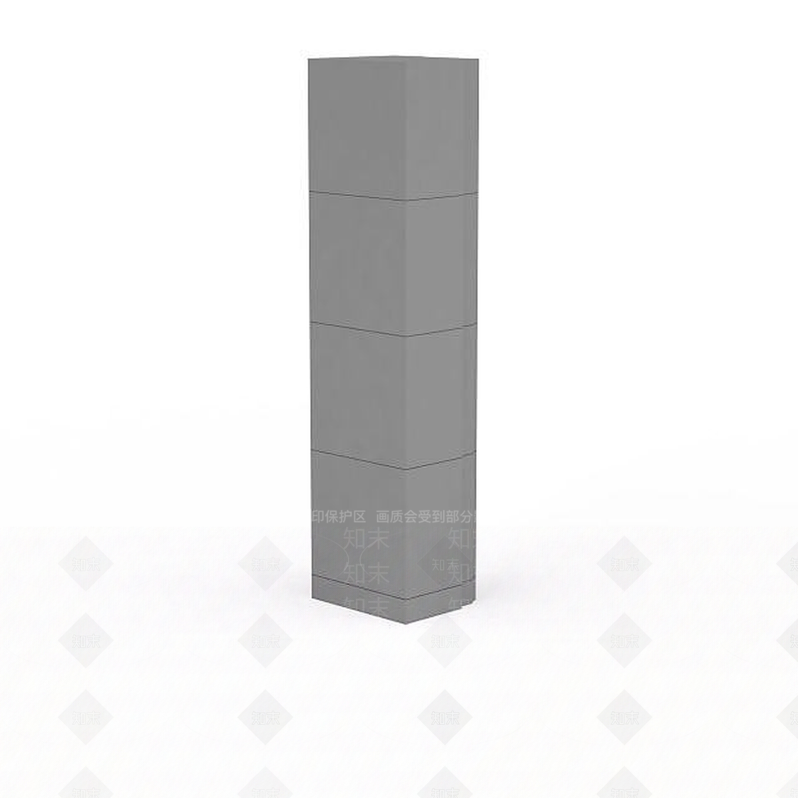 现代格子水泥柱子3D模型下载【ID:1196038963】
