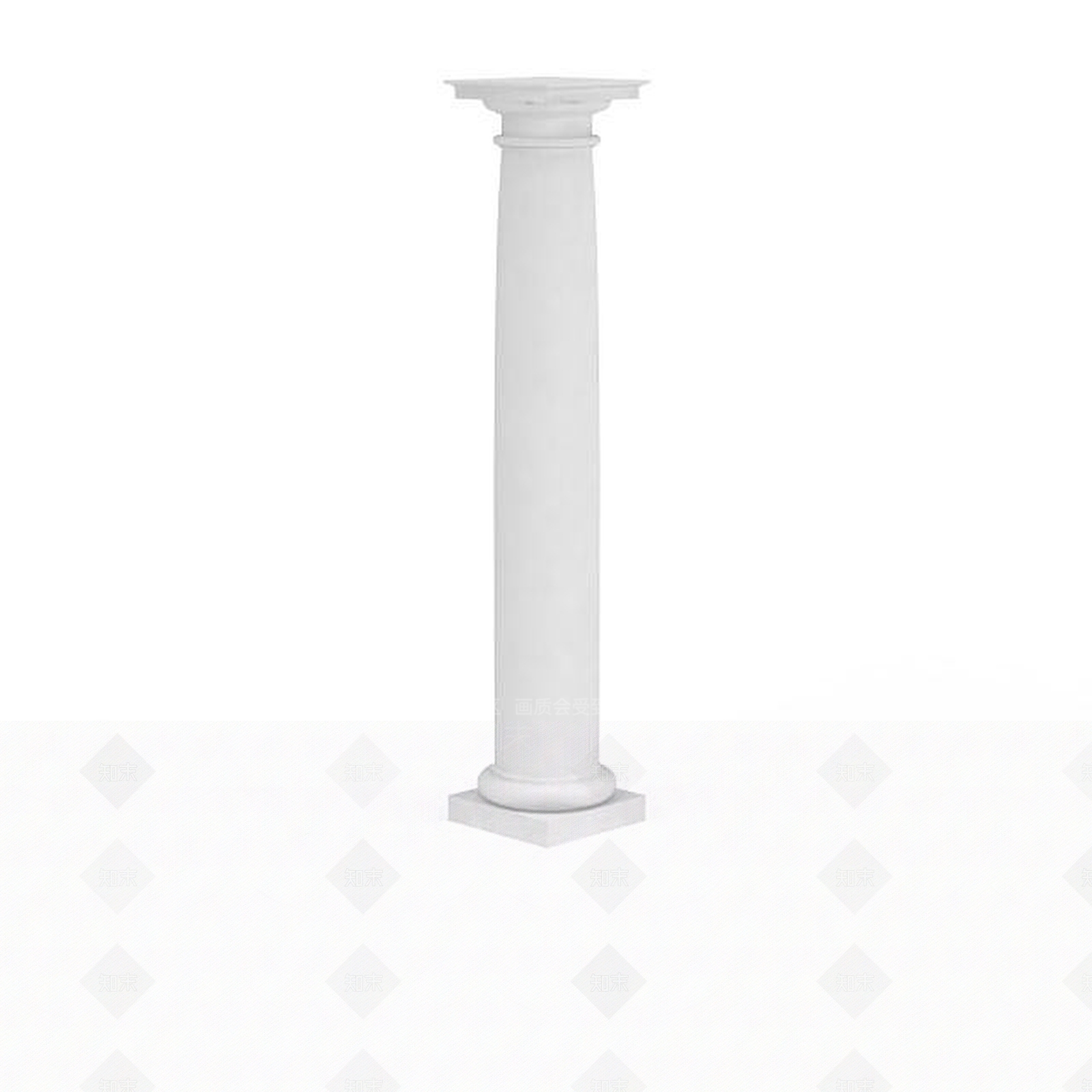 现代白色圆形柱子3D模型下载【ID:1196039309】