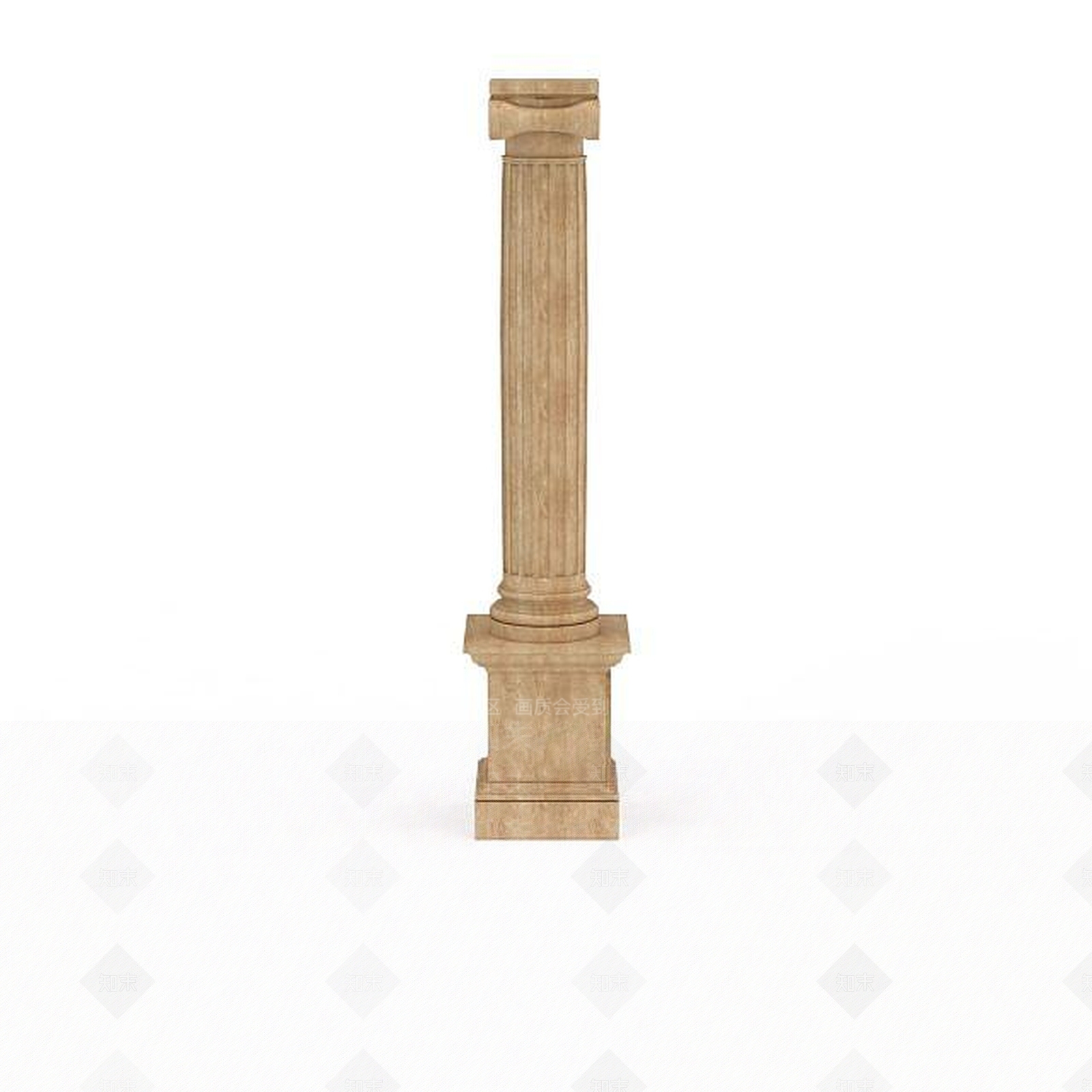 现代大理石金色柱子3D模型下载【ID:1196039725】