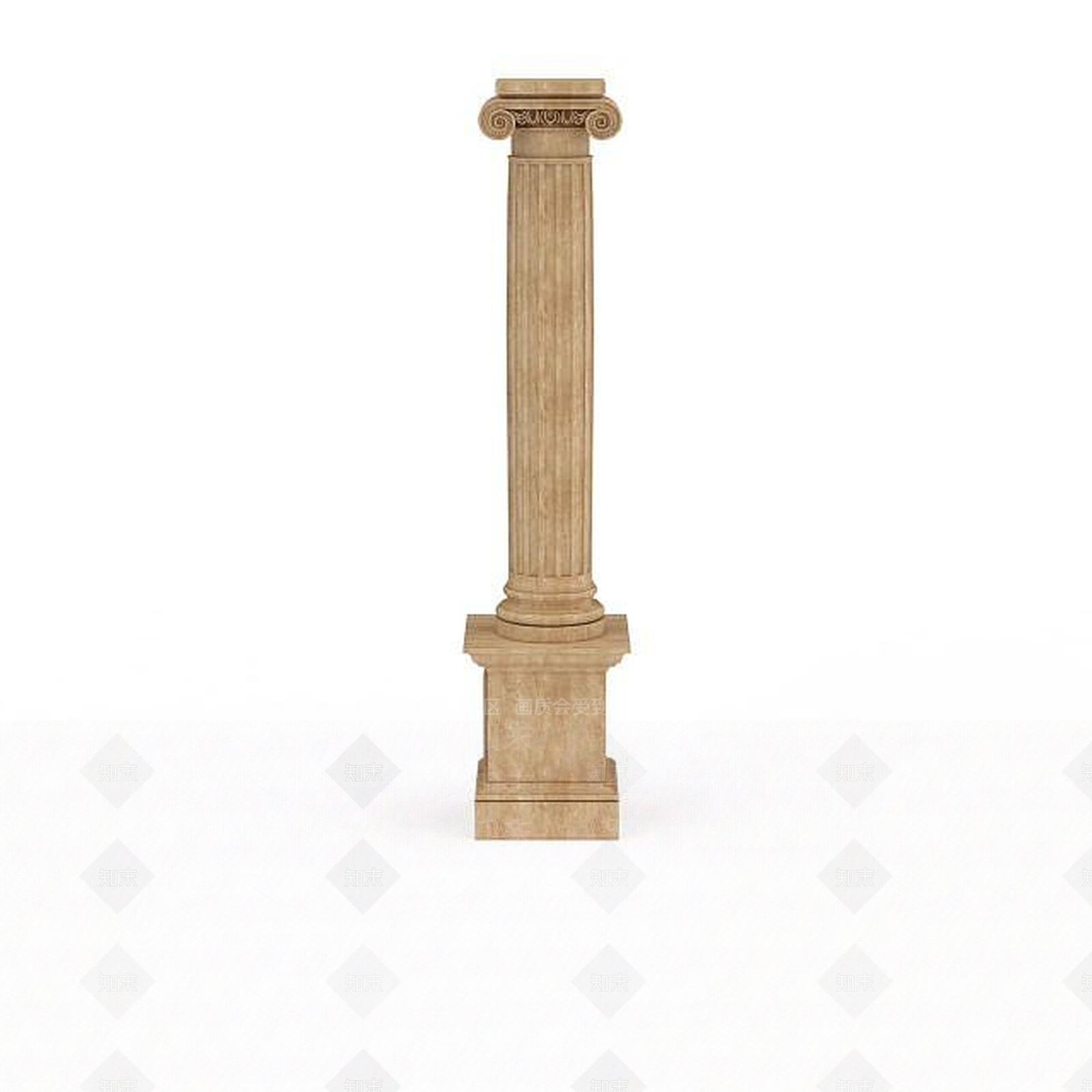 现代大理石金色柱子3D模型下载【ID:1196039725】