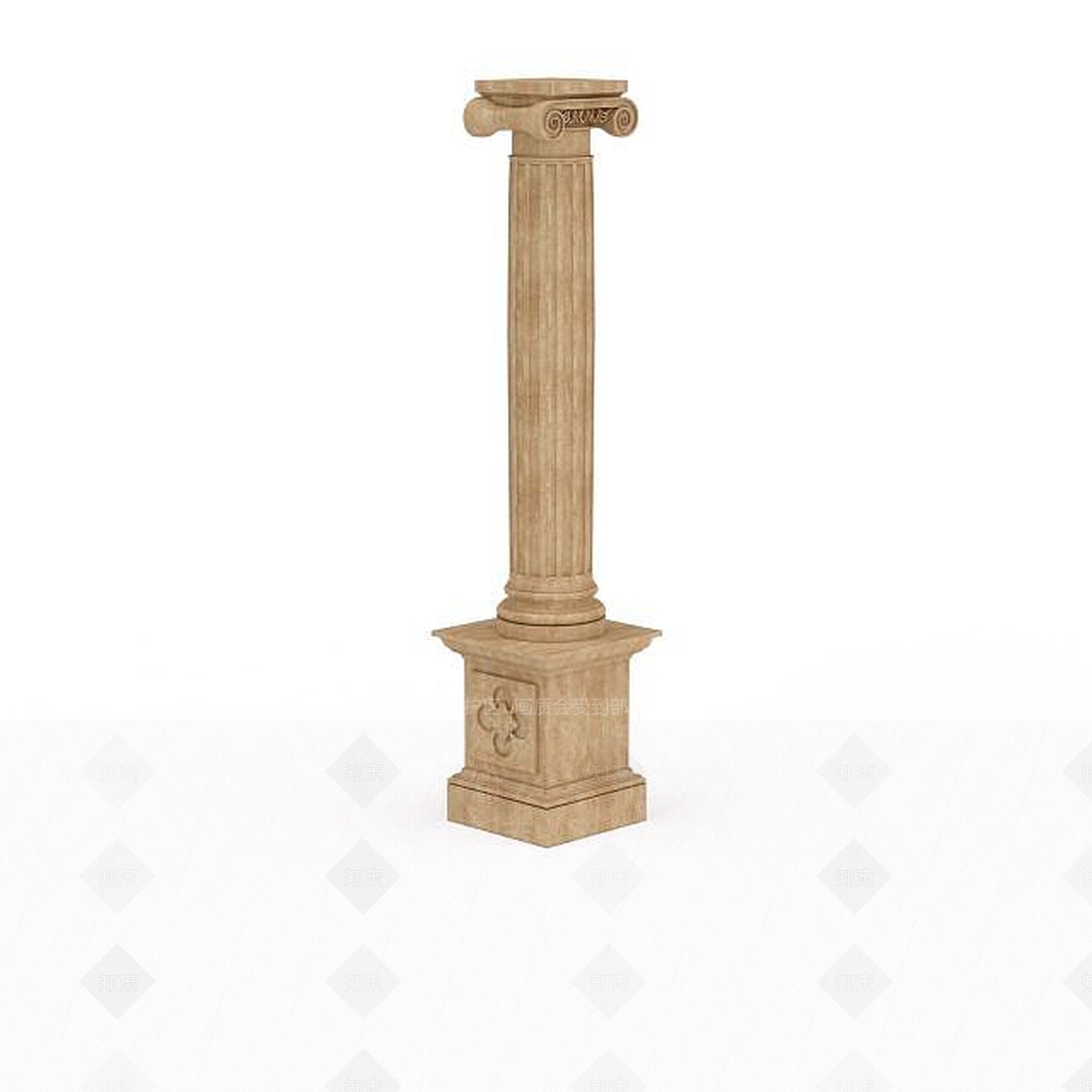 现代大理石金色柱子3D模型下载【ID:1196039725】