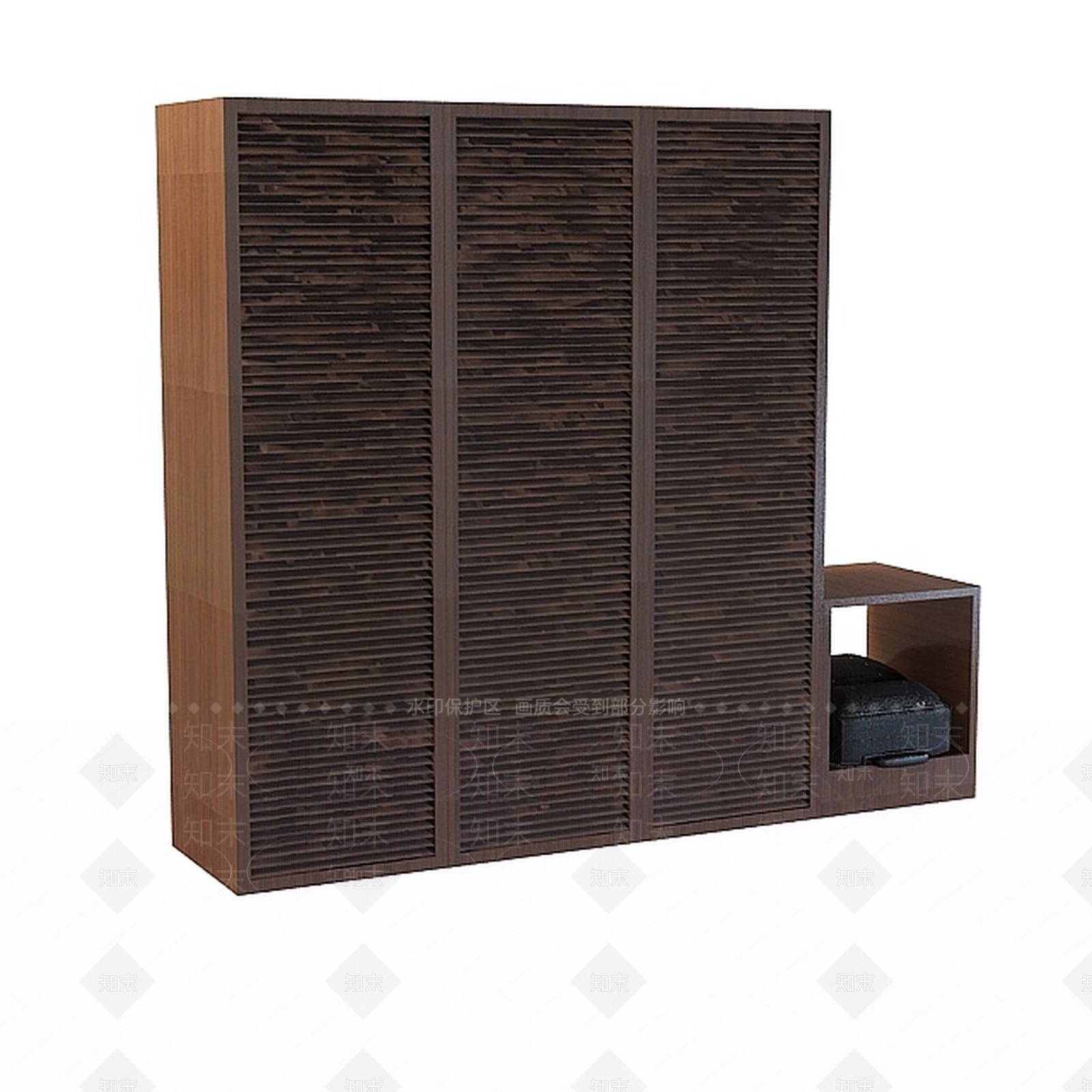 现代木质边柜3D模型下载【ID:1196244223】