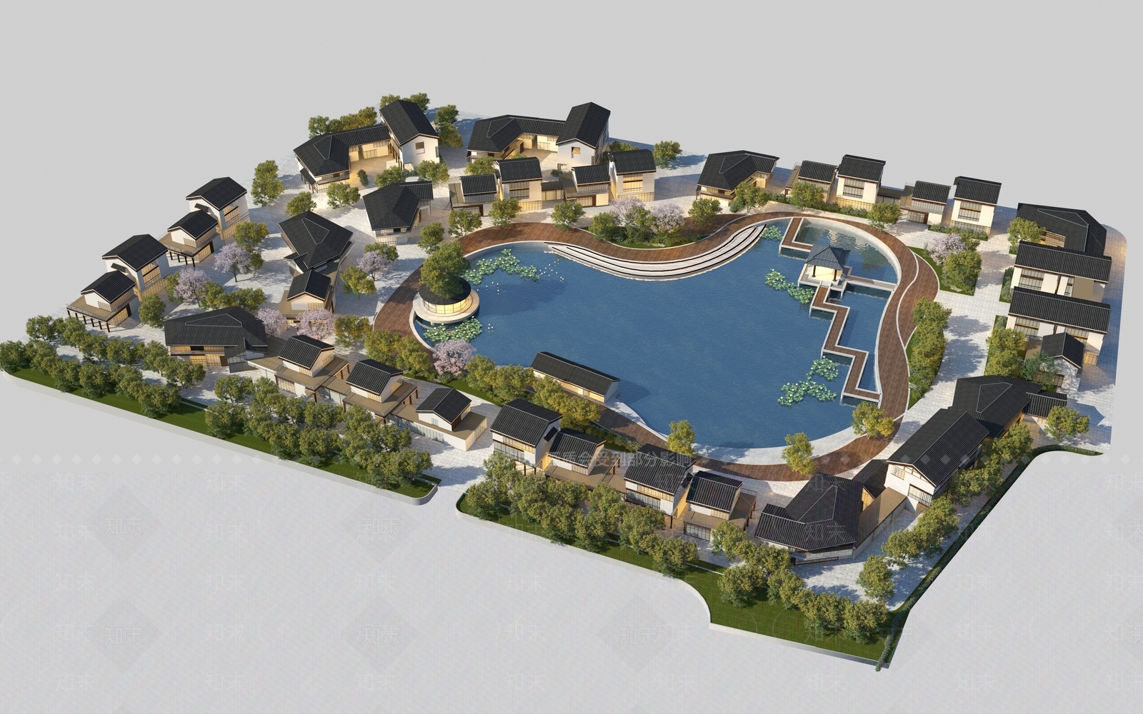 新中式古建3D模型下载【ID:1196041409】