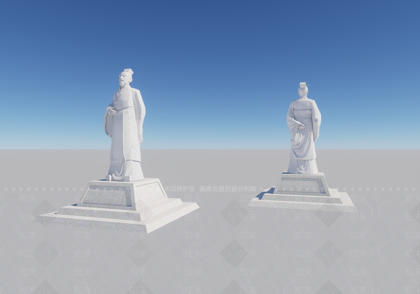 现代雕塑小品SU模型下载【ID:1196042595】