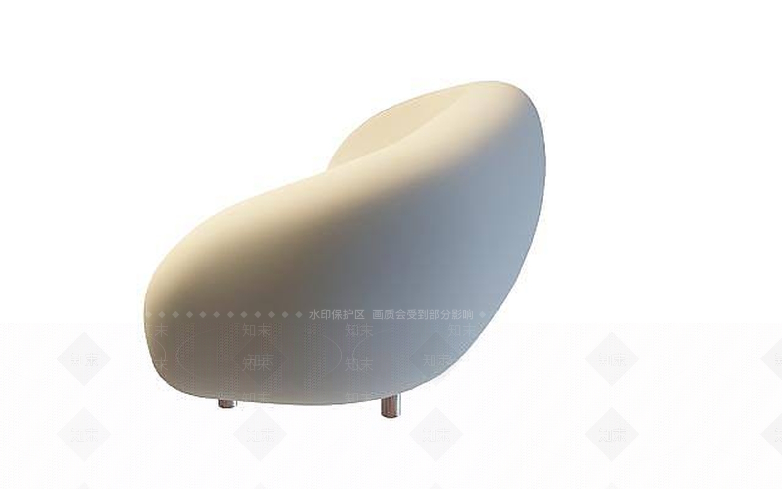 现代白色双人沙发3D模型下载【ID:1196370127】