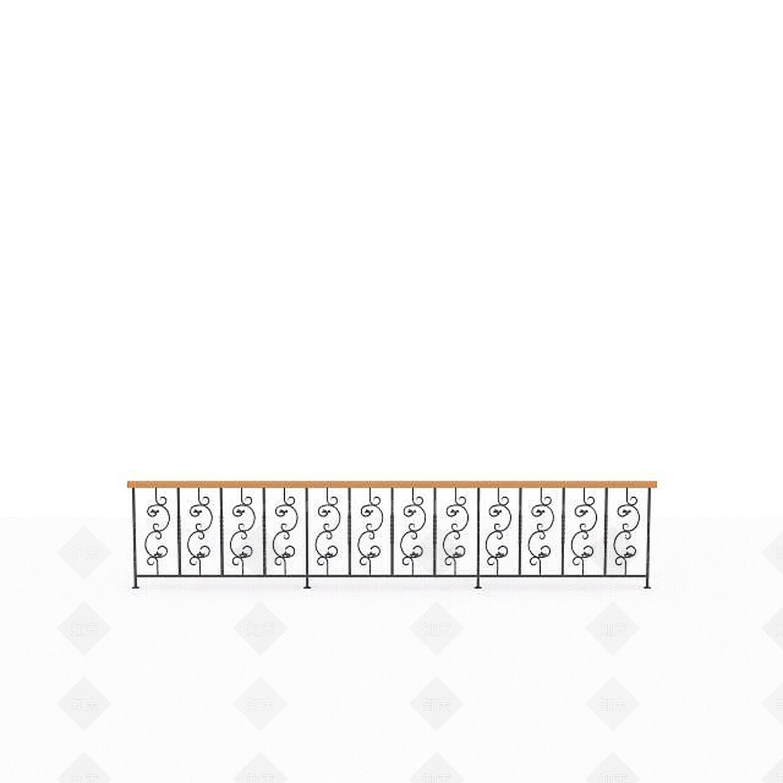 现代楼梯栏杆3D模型下载【ID:1196043409】