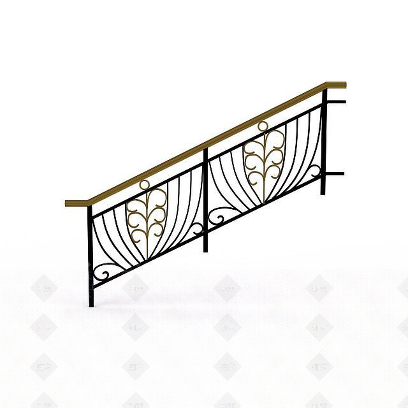 现代楼梯栏杆3D模型下载【ID:1196043544】