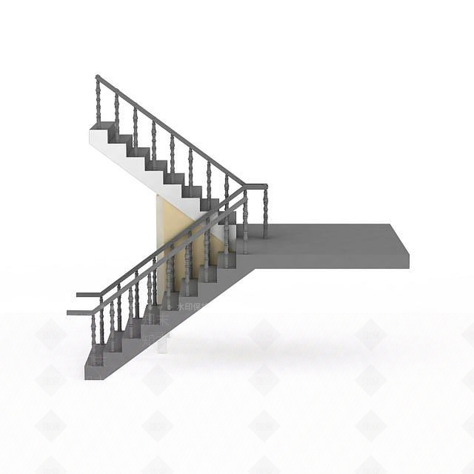 现代水泥楼梯3D模型下载【ID:1196044198】