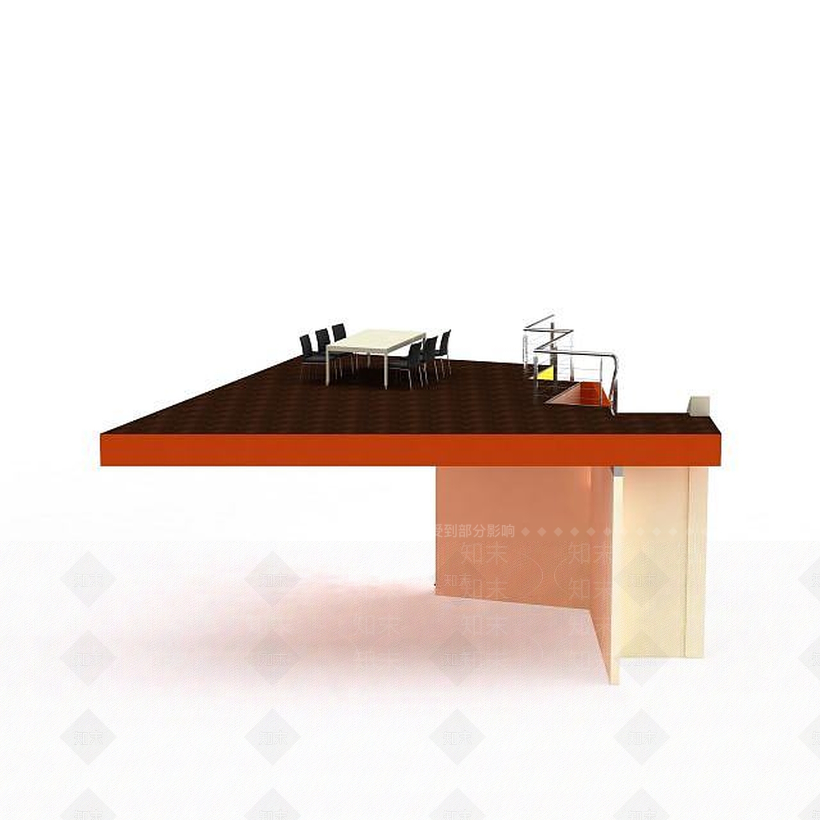 现代转角楼梯3D模型下载【ID:1196044284】