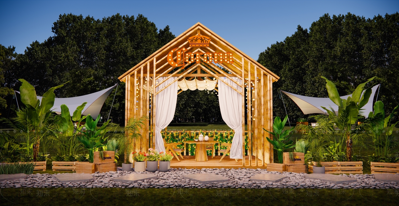 现代营地SU模型下载【ID:1196046088】