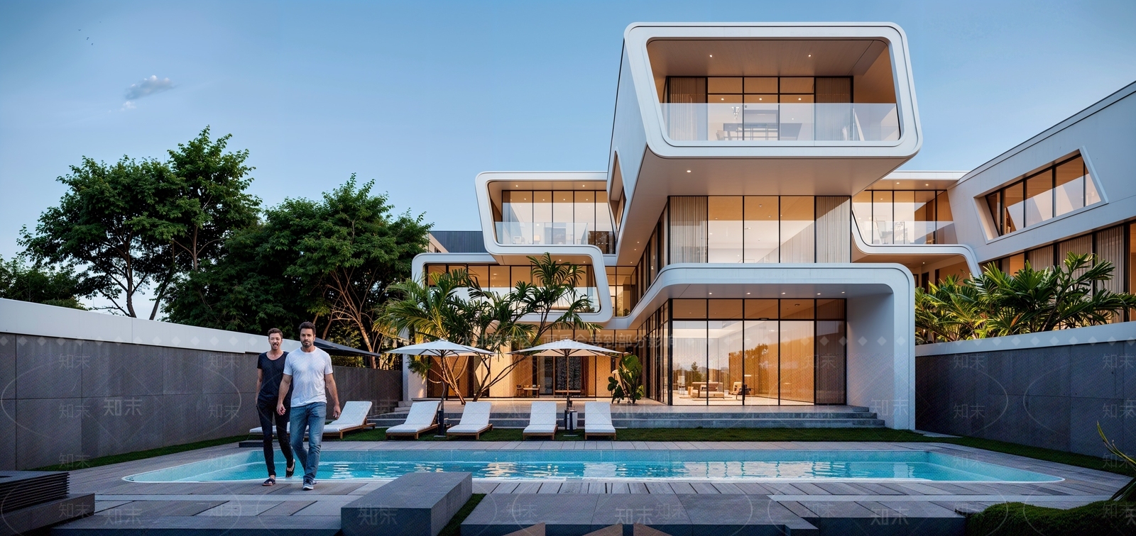 现代别墅SU模型下载【ID:1196046043】