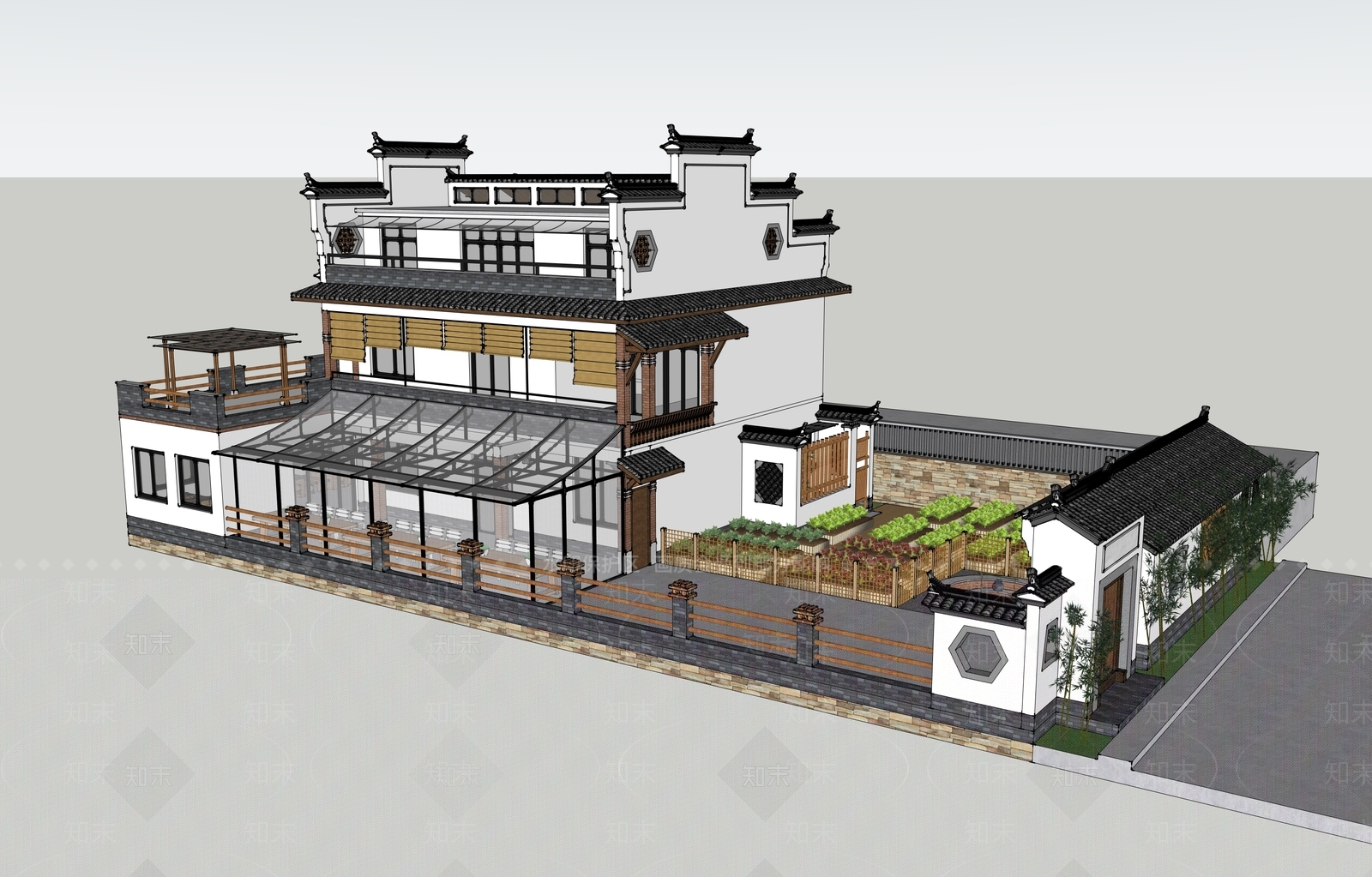 新中式现代多层住宅SU模型下载【ID:1196050635】