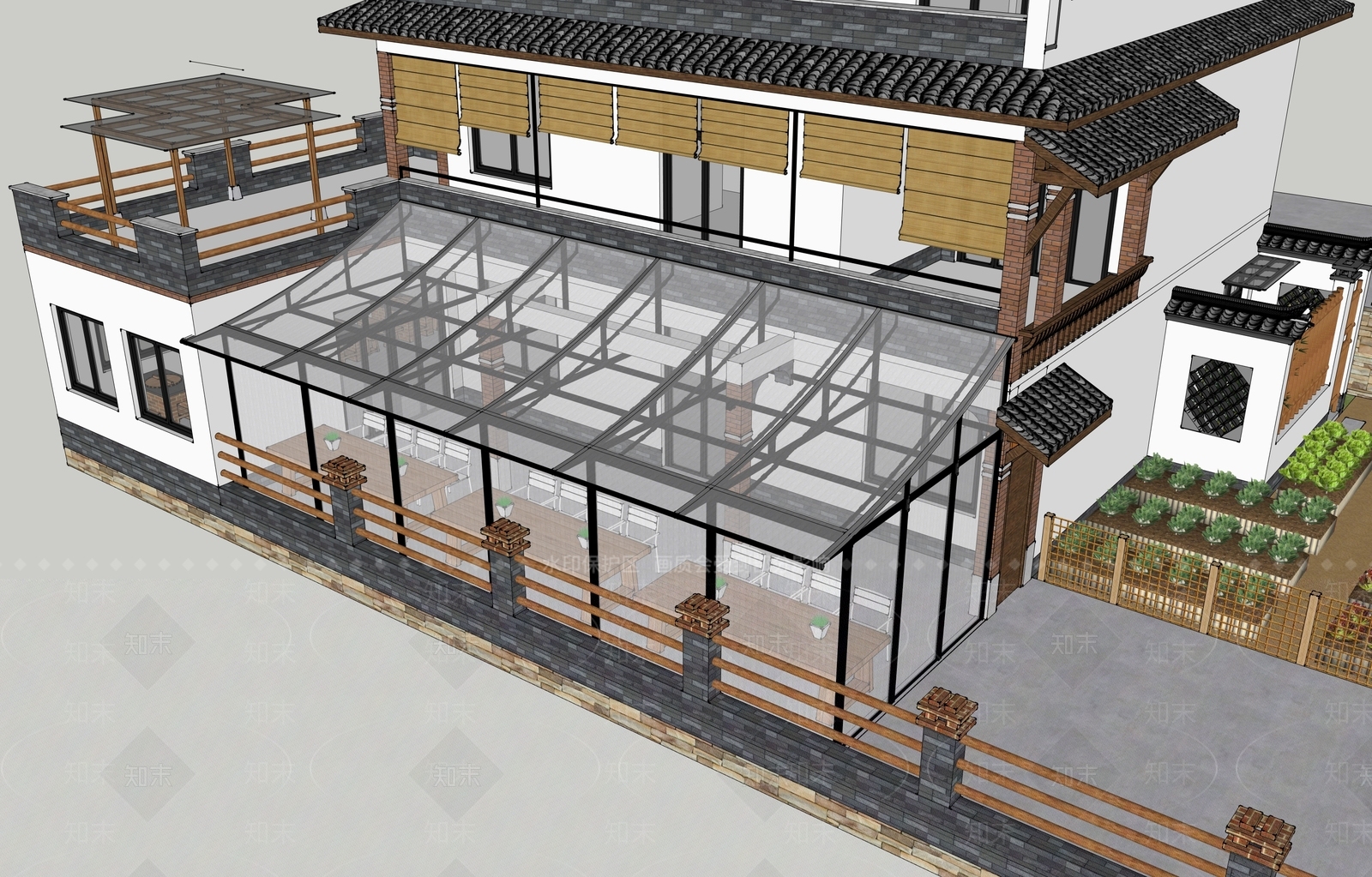 新中式现代多层住宅SU模型下载【ID:1196050635】