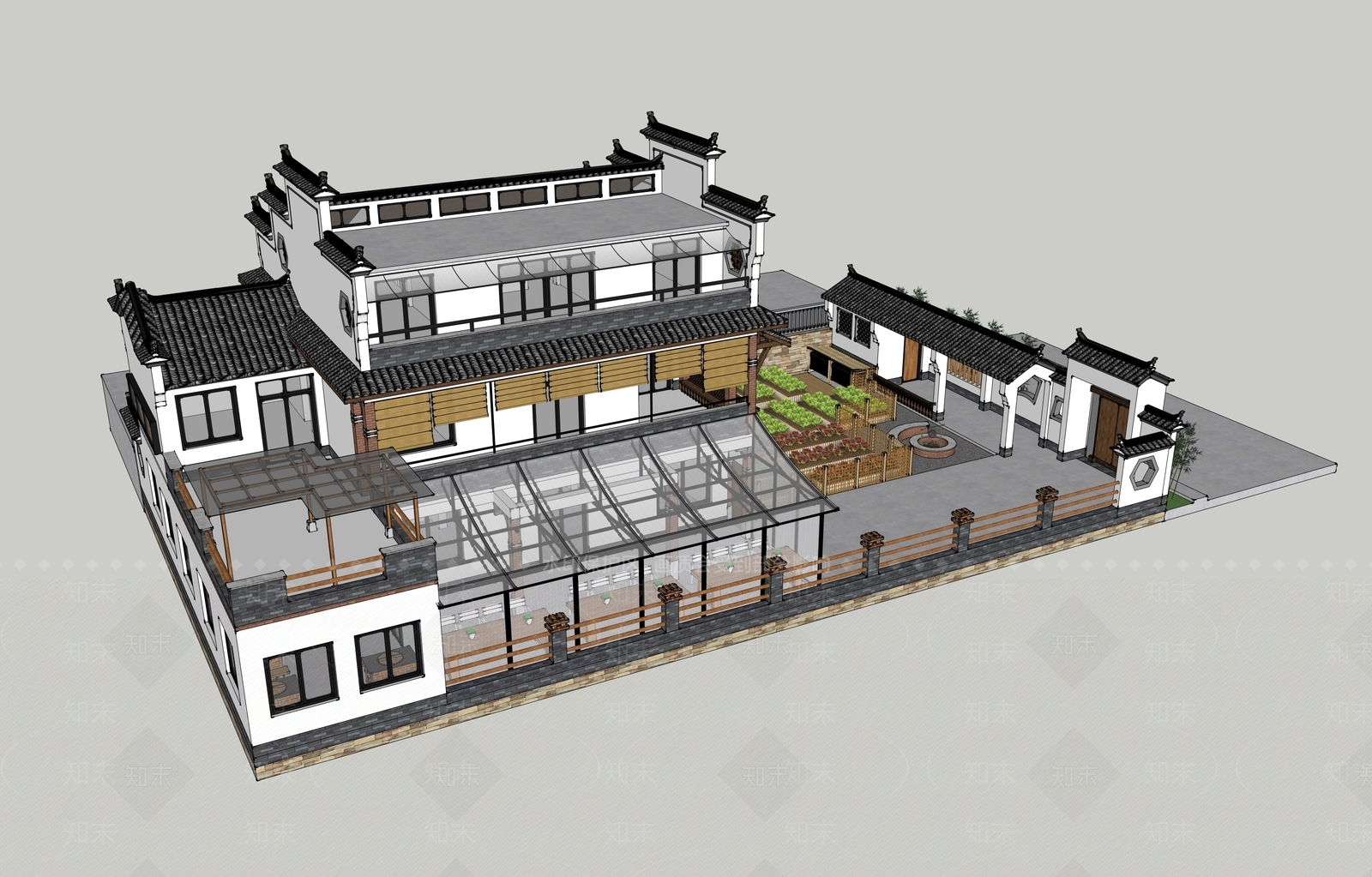 新中式现代多层住宅SU模型下载【ID:1196050635】