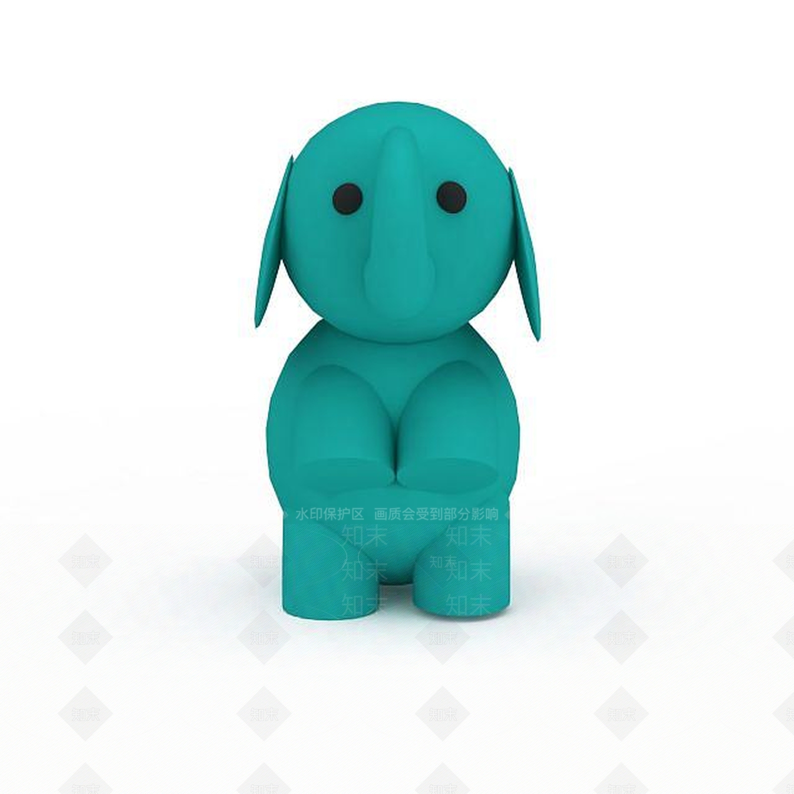 现代蓝色大象玩具3D模型下载【ID:1196052853】