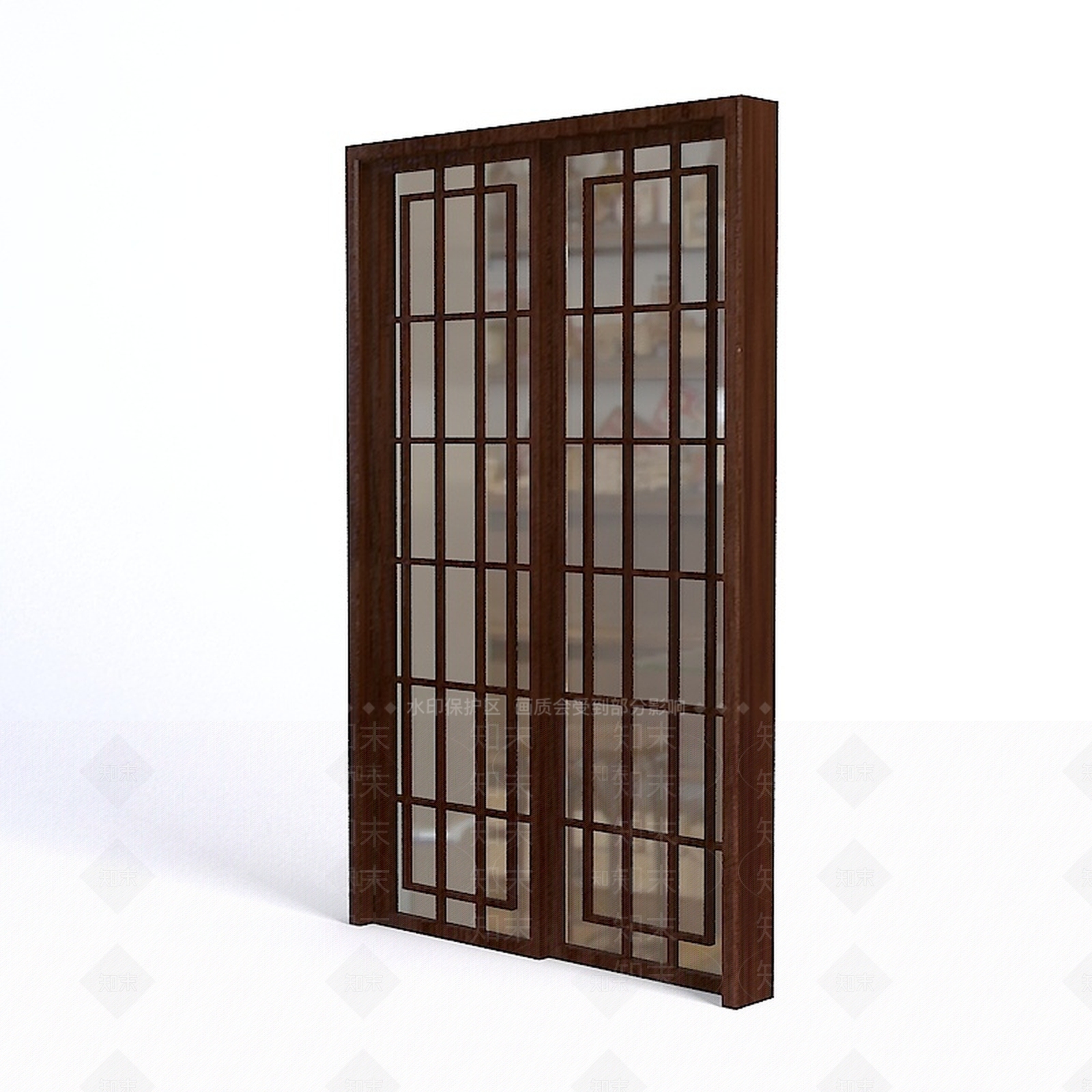 中式木质推拉门3D模型下载【ID:1196053277】