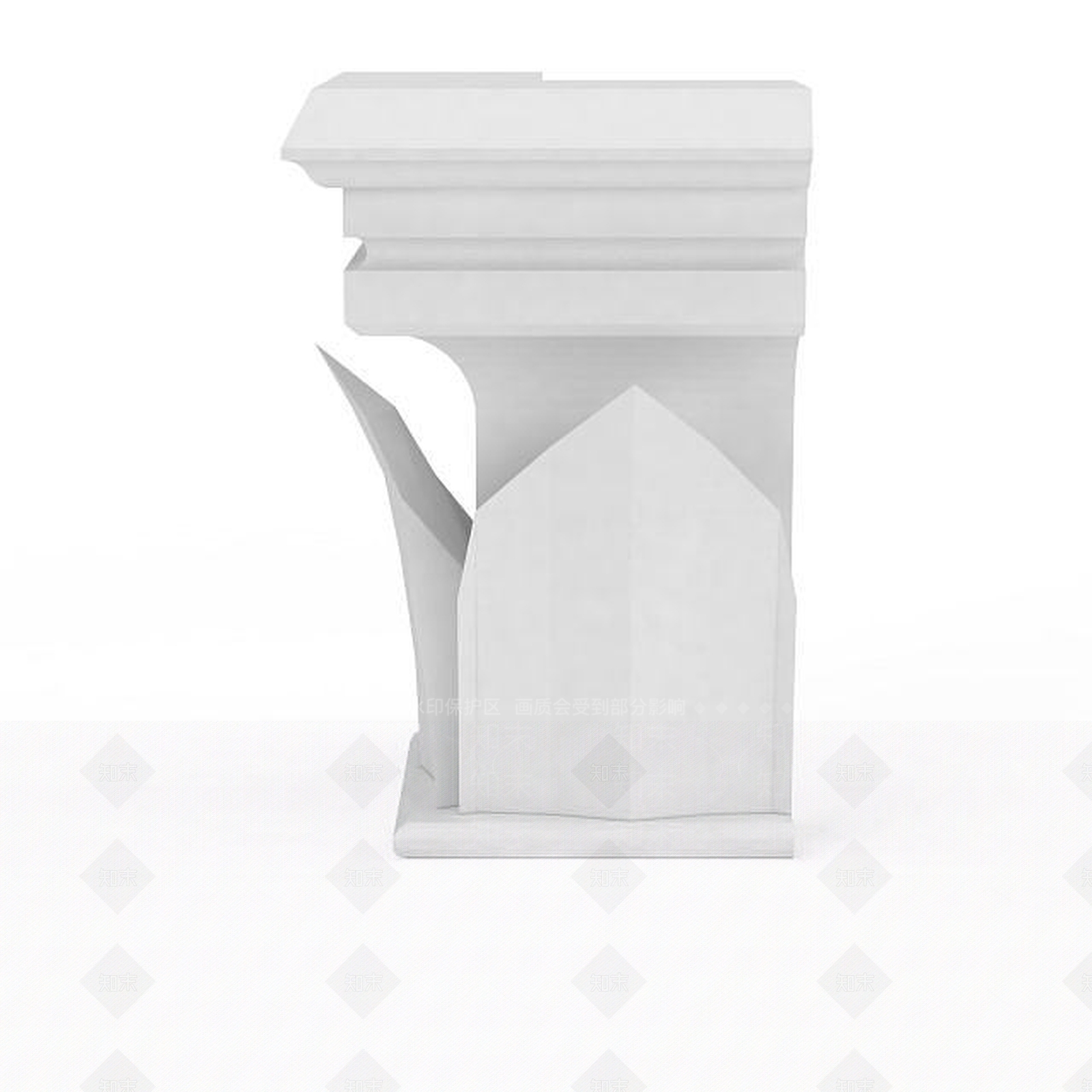 现代建筑白色构件3D模型下载【ID:1196053721】