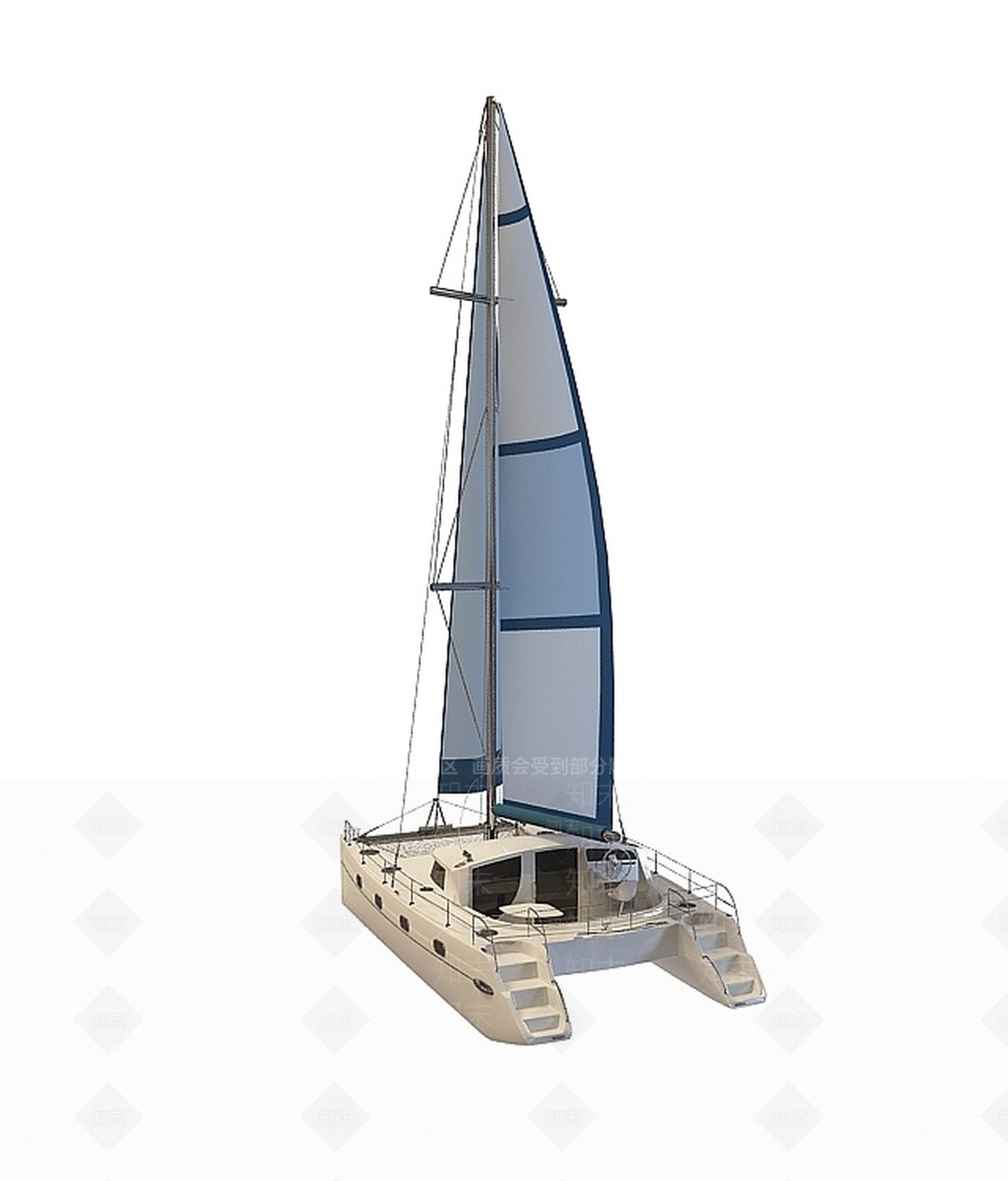 现代单人小帆船3D模型下载【ID:1196056006】