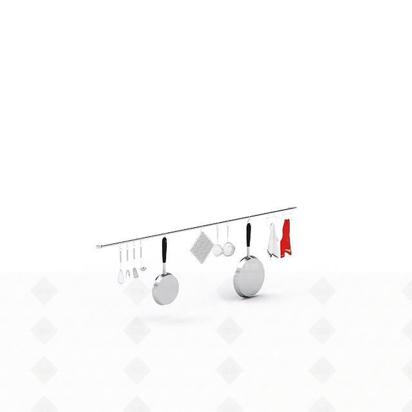 现代不锈钢厨房器具3D模型下载【ID:1196056279】