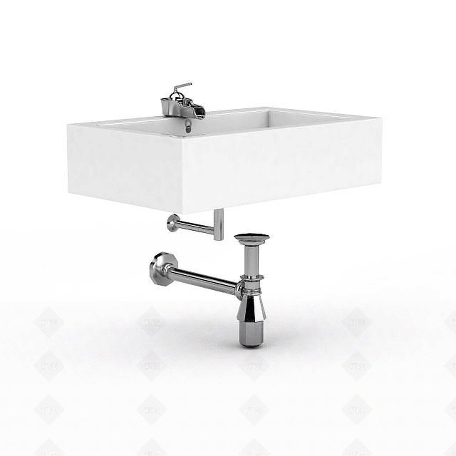 现代陶瓷洗菜池3D模型下载【ID:1196056326】