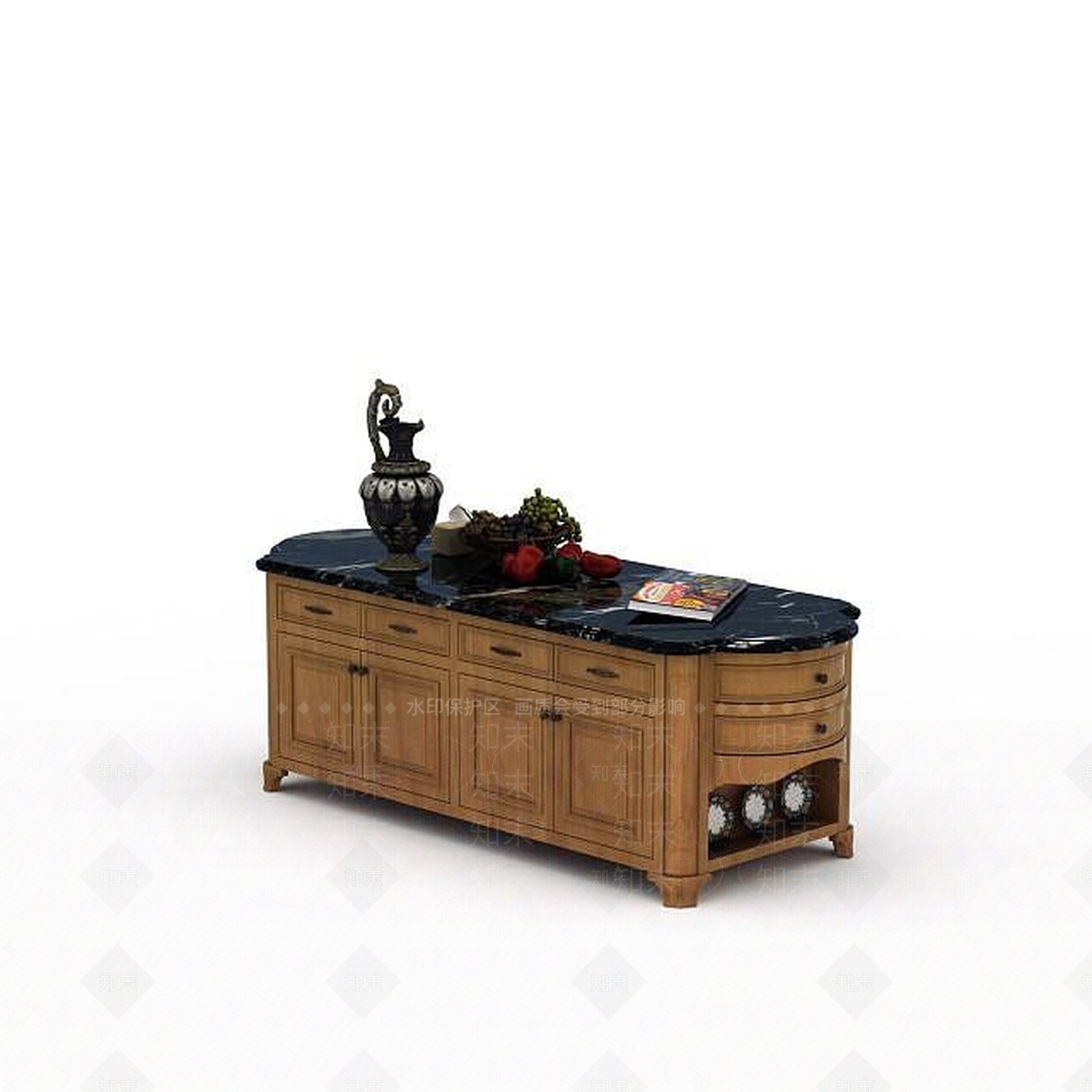 现代厨房边柜3D模型下载【ID:1196056746】