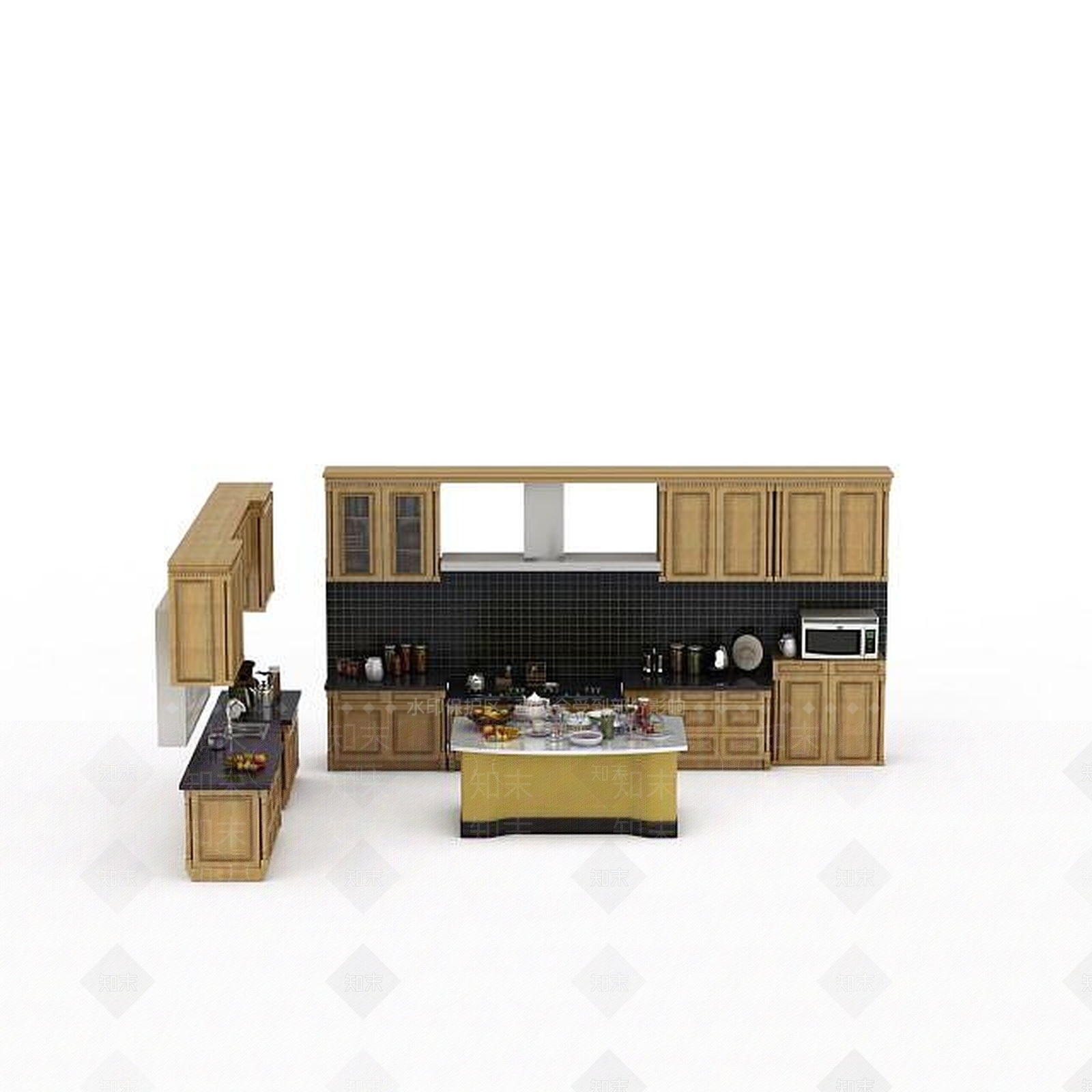 现代厨房器具3D模型下载【ID:1196056838】