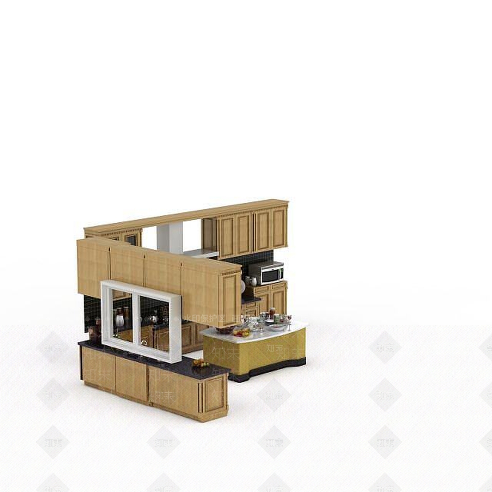 现代厨房器具3D模型下载【ID:1196056838】