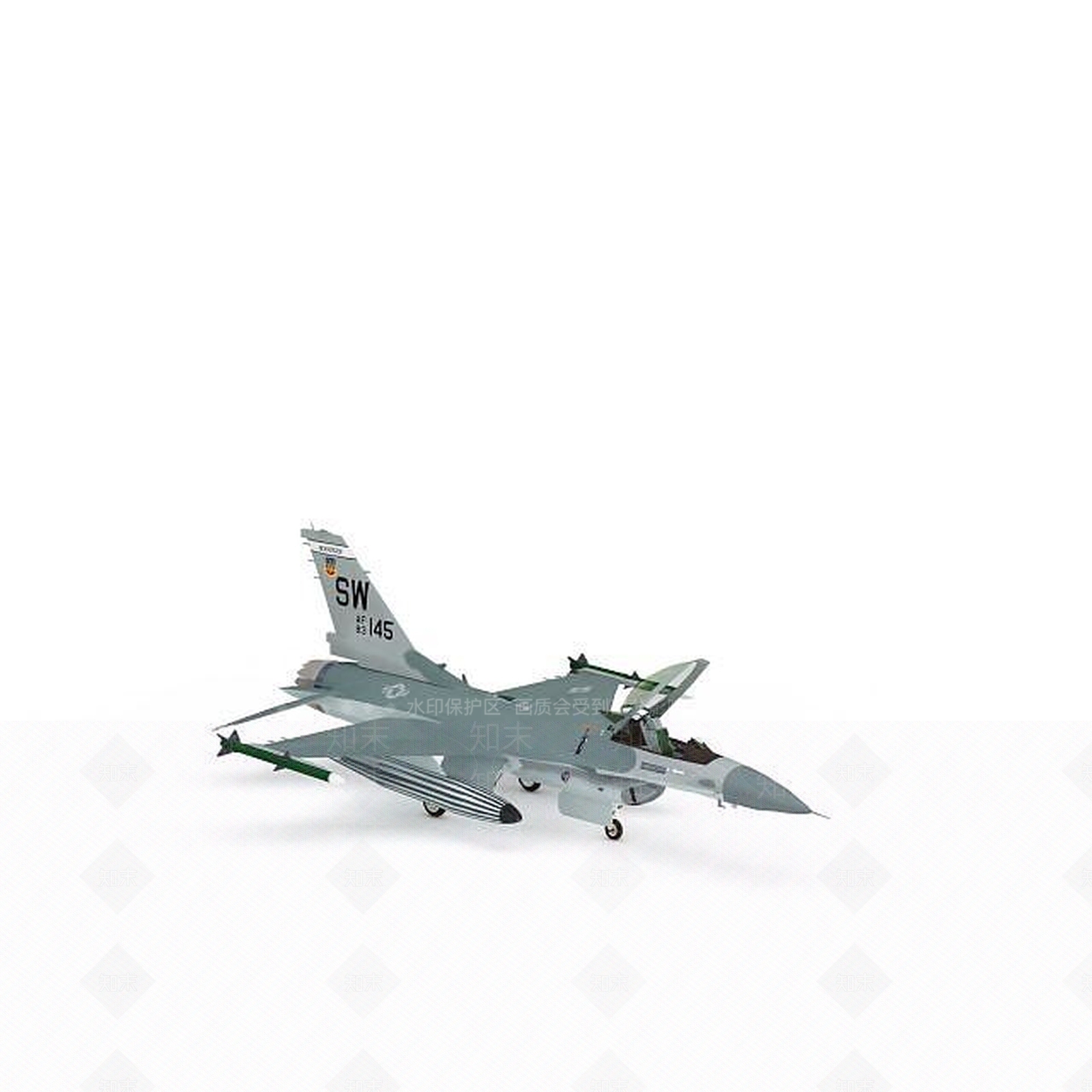 现代蓝色喷气式飞机3D模型下载【ID:1196057111】