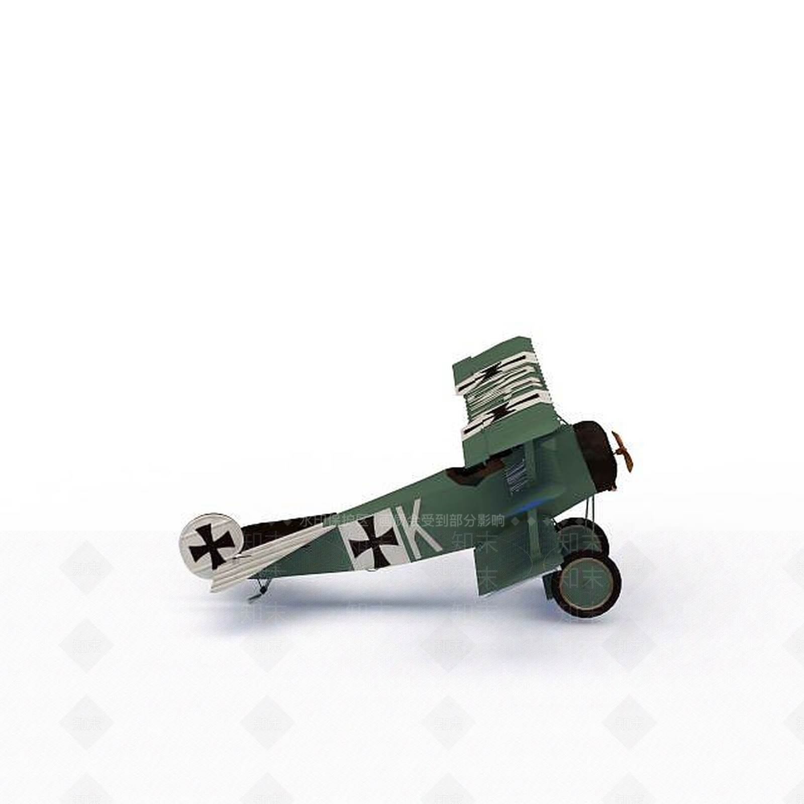 现代绿色飞机3D模型下载【ID:1196057184】