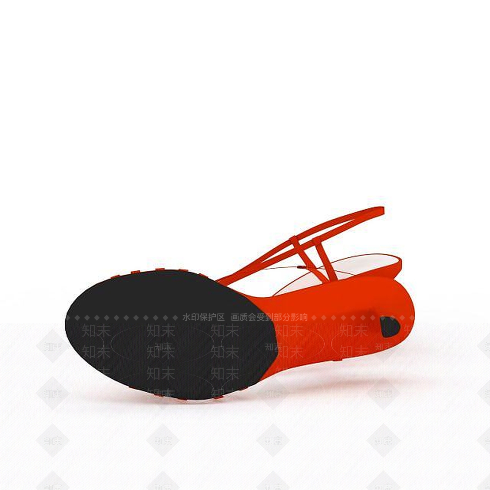 现代橘色女士凉鞋3D模型下载【ID:1196057448】