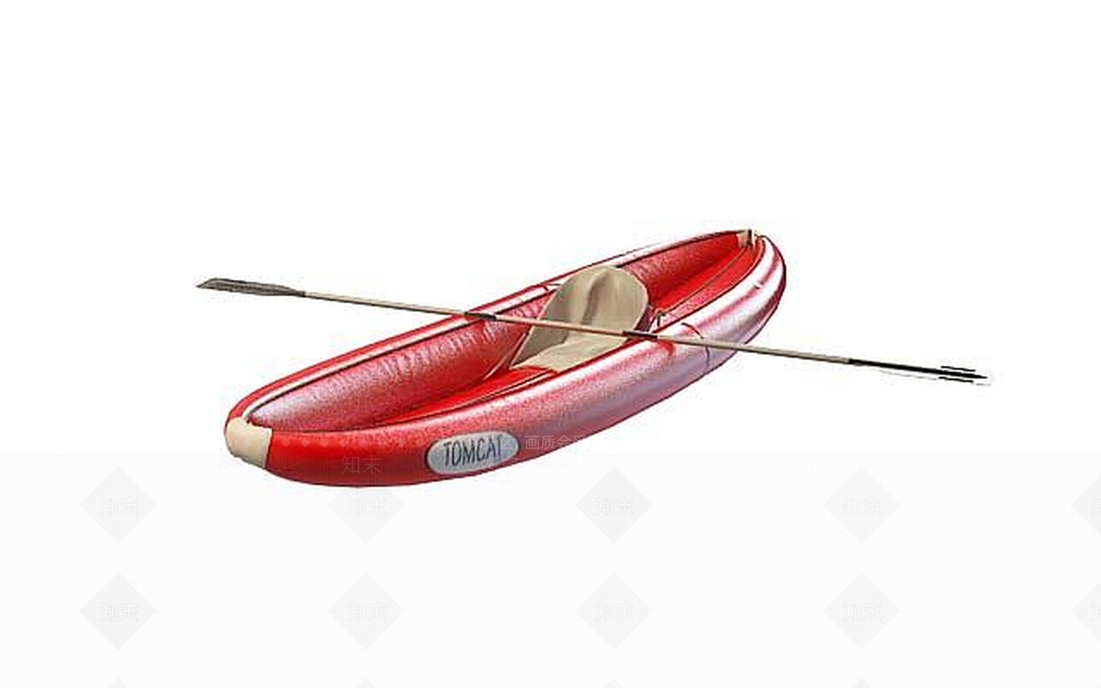 现代红色小型皮划艇3D模型下载【ID:1196057950】