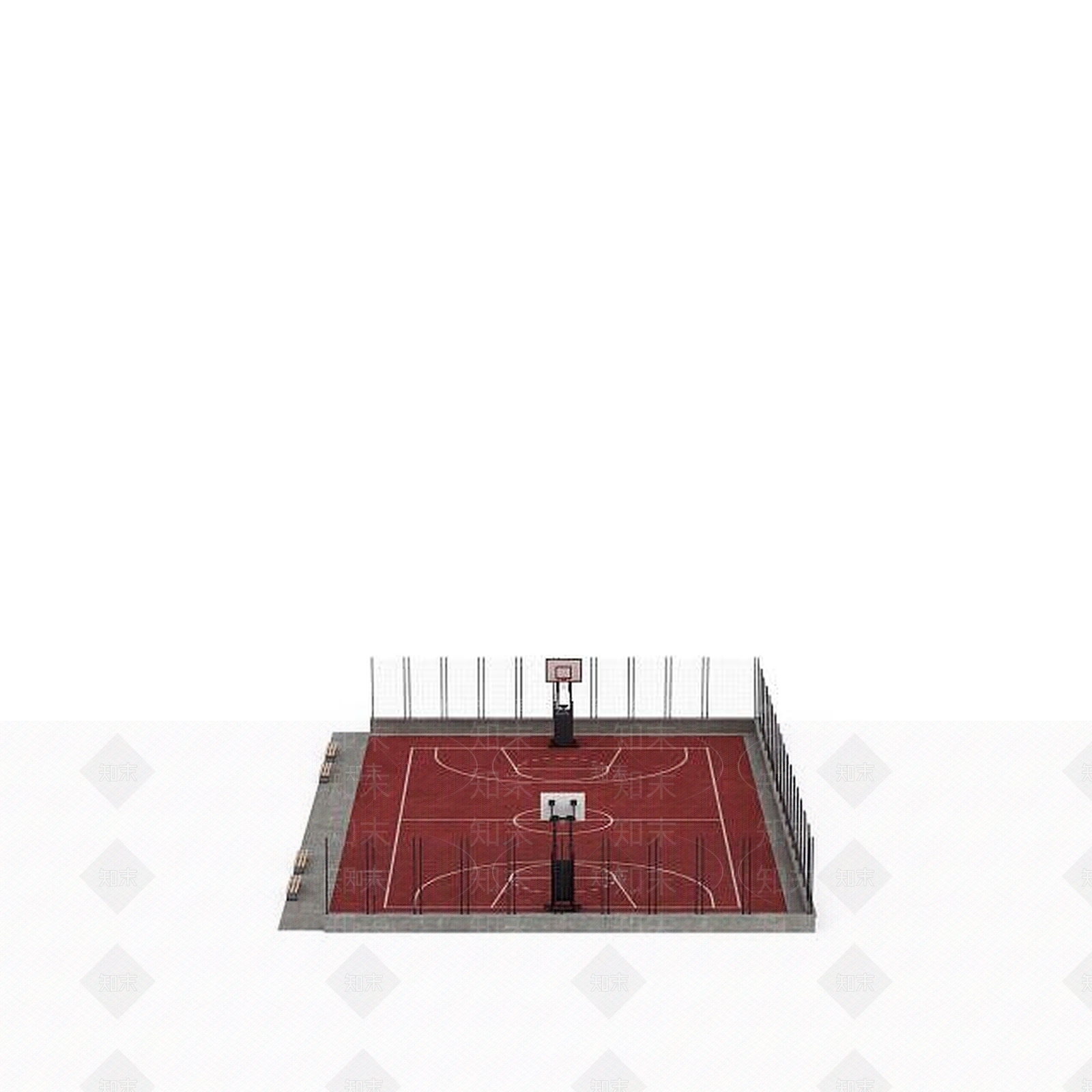 现代篮球场3D模型下载【ID:1196058343】