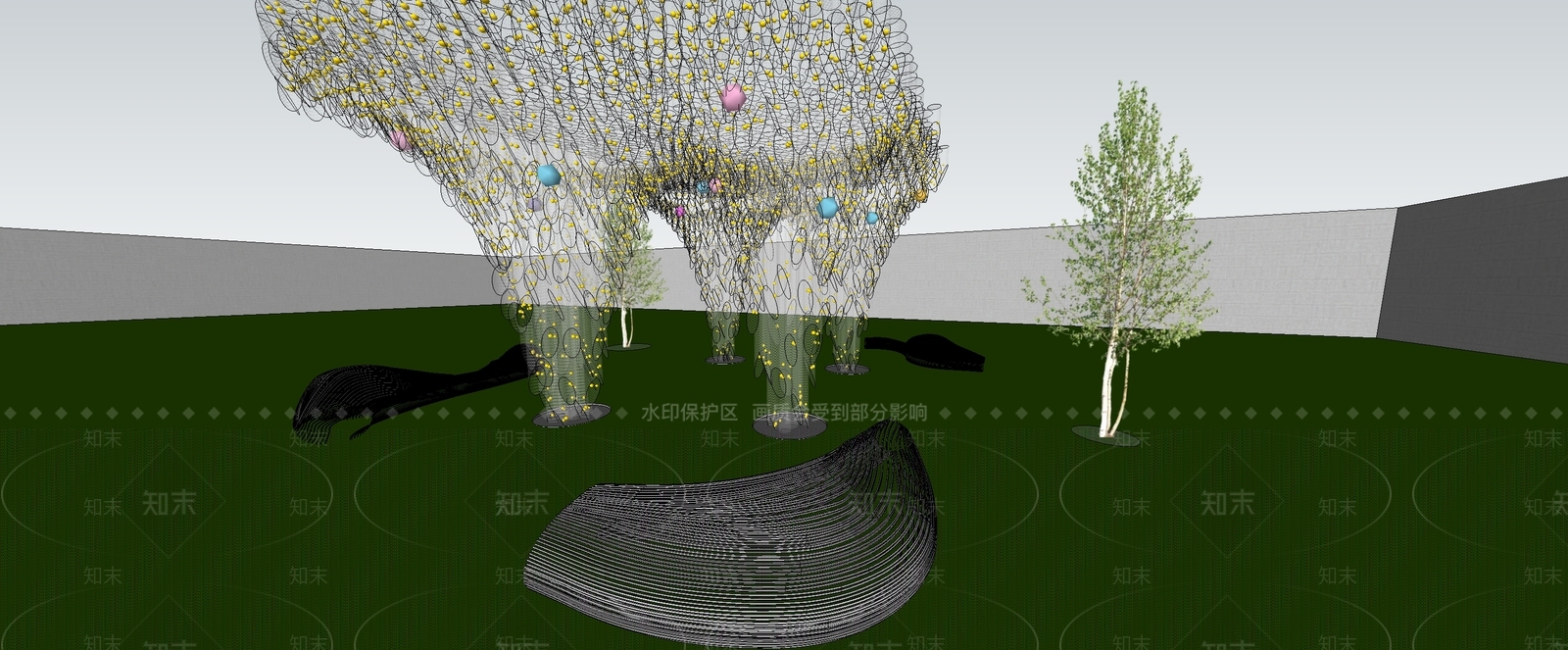 现代商业景观SU模型下载【ID:1196058812】