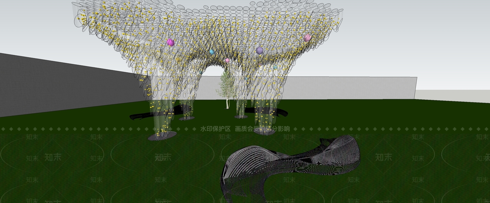 现代商业景观SU模型下载【ID:1196058812】