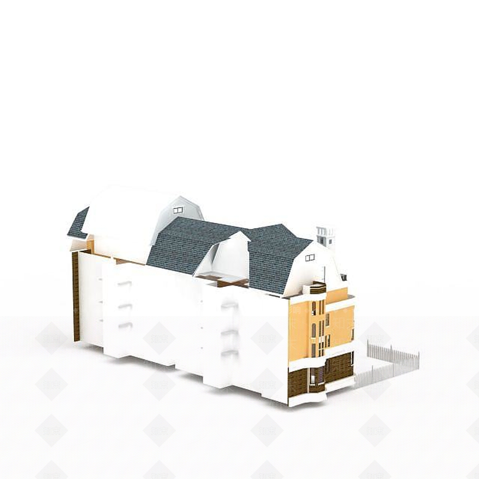 现代古罗马风格建筑3D模型下载【ID:1196060283】