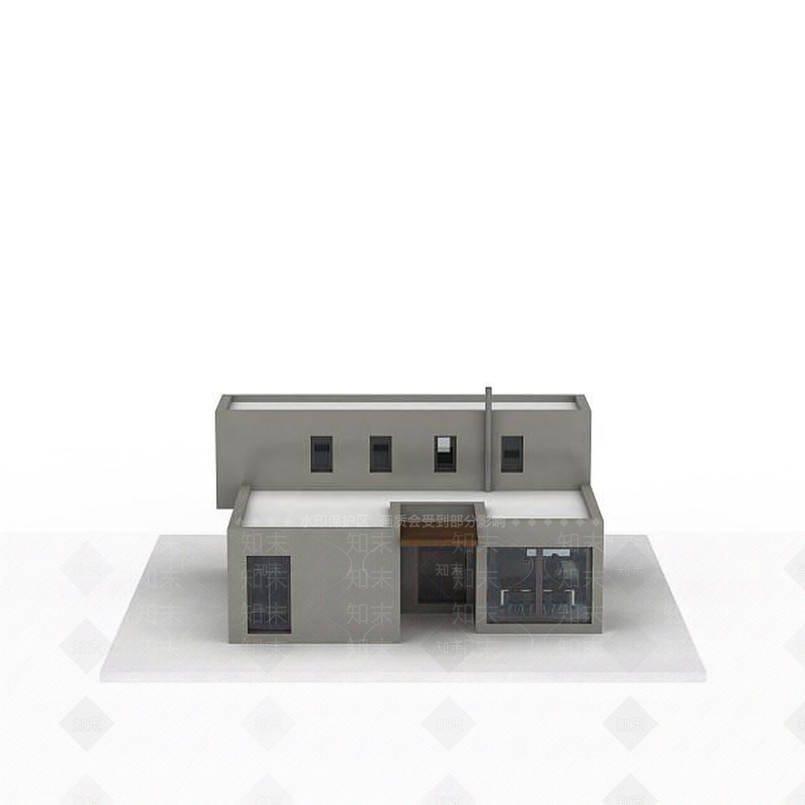 现代独栋别墅3D模型下载【ID:1196060330】