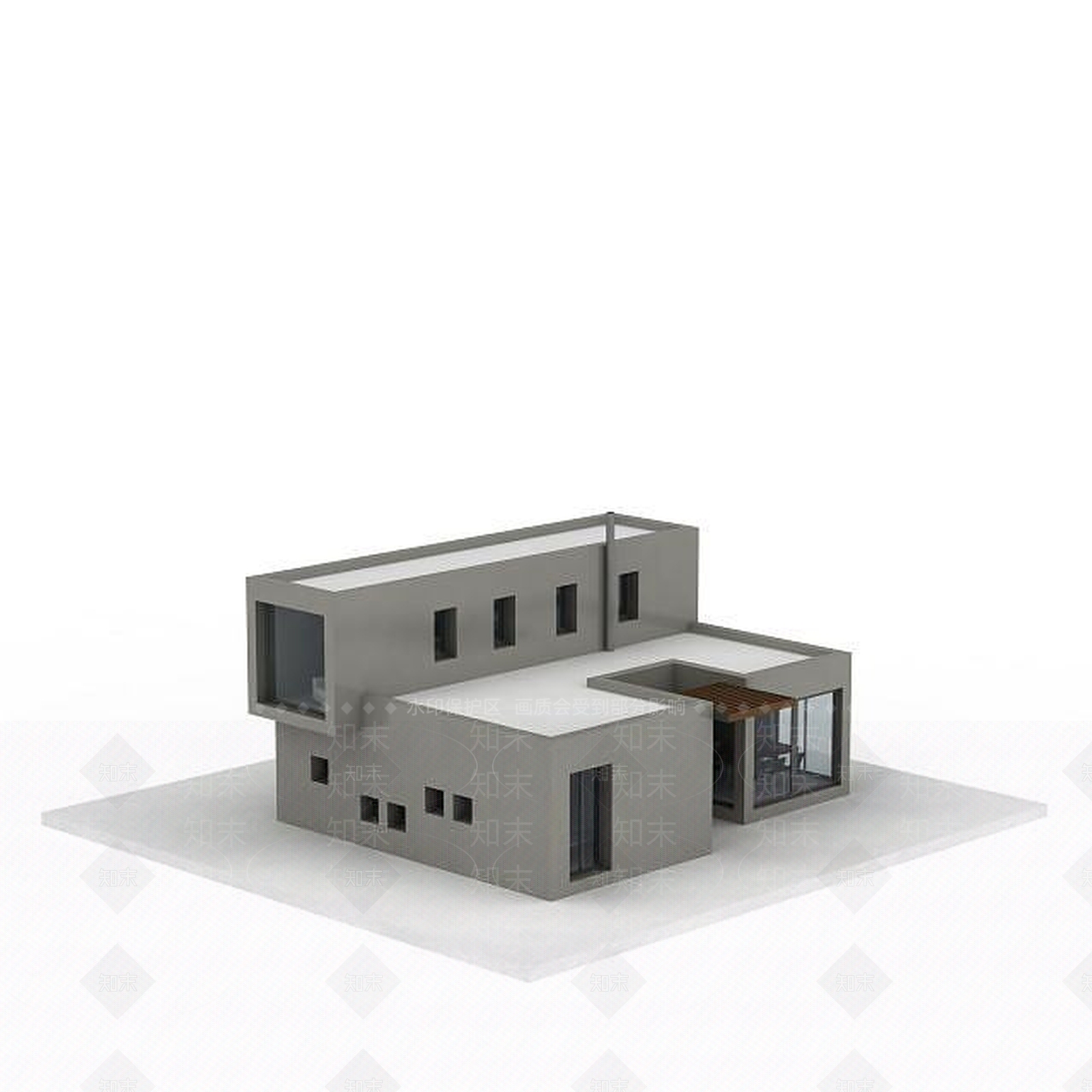 现代独栋别墅3D模型下载【ID:1196060330】