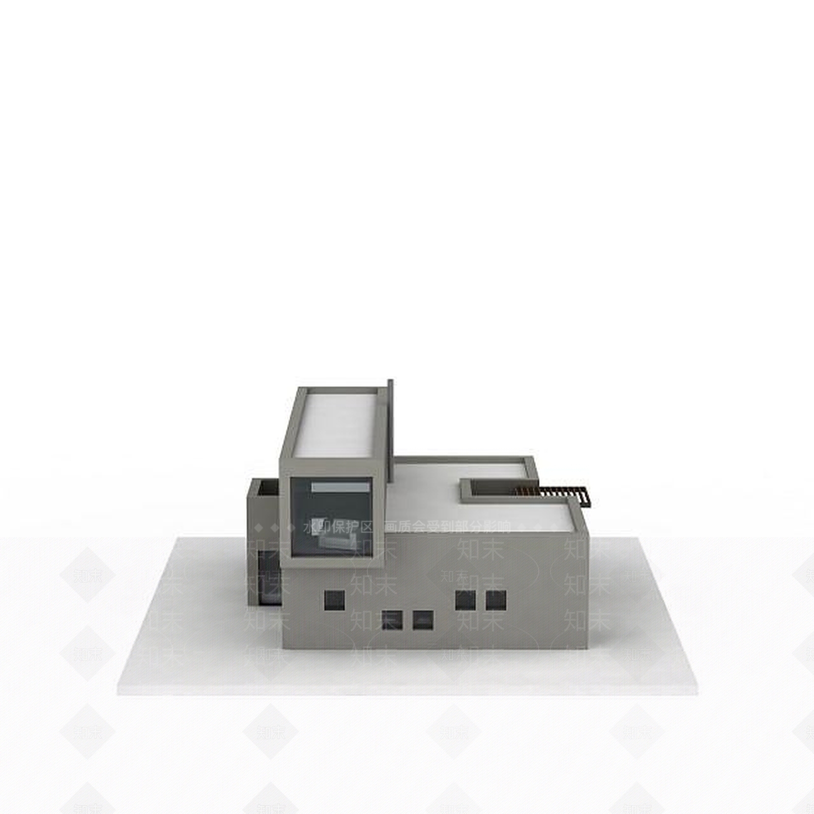 现代独栋别墅3D模型下载【ID:1196060330】