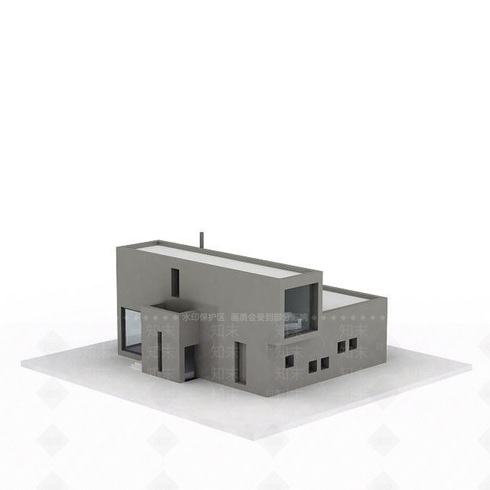 现代独栋别墅3D模型下载【ID:1196060330】
