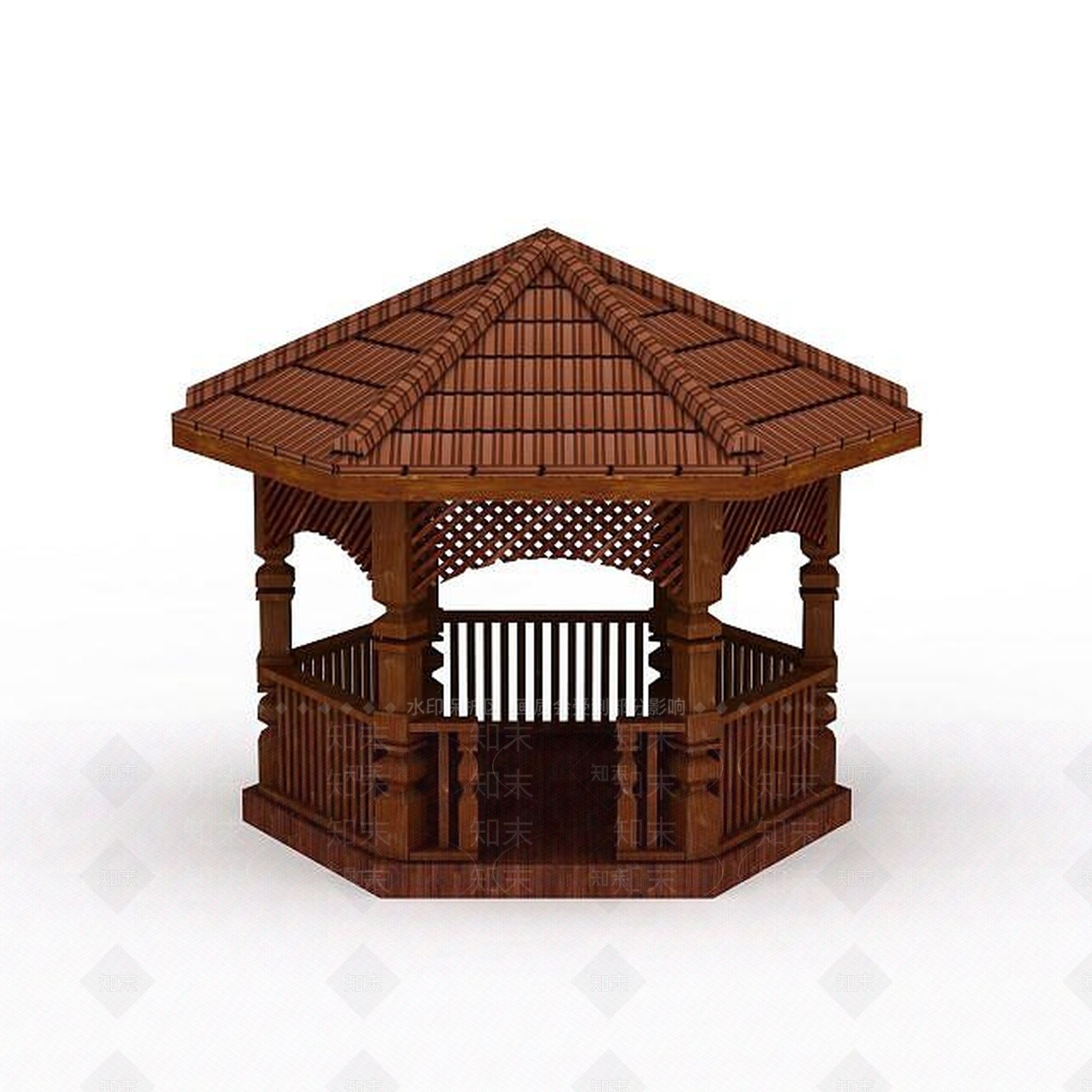 现代木质凉亭3D模型下载【ID:1196060469】