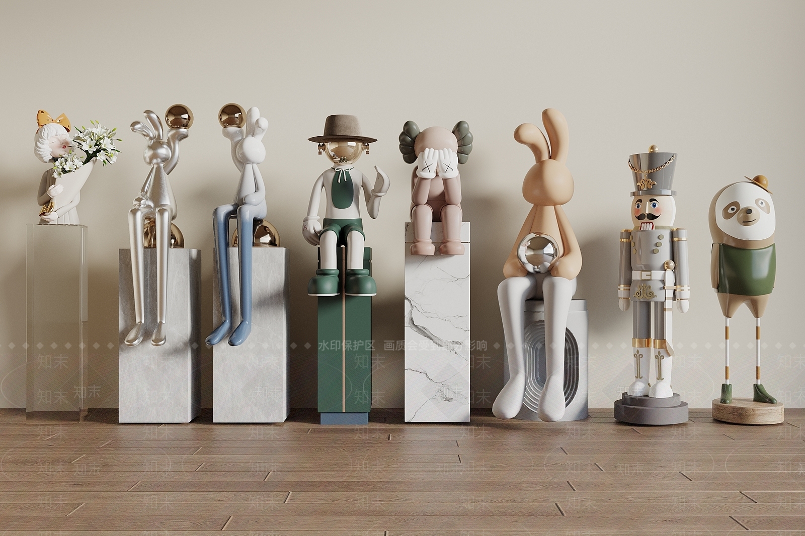 现代法式雕塑摆件SU模型下载【ID:1196063235】