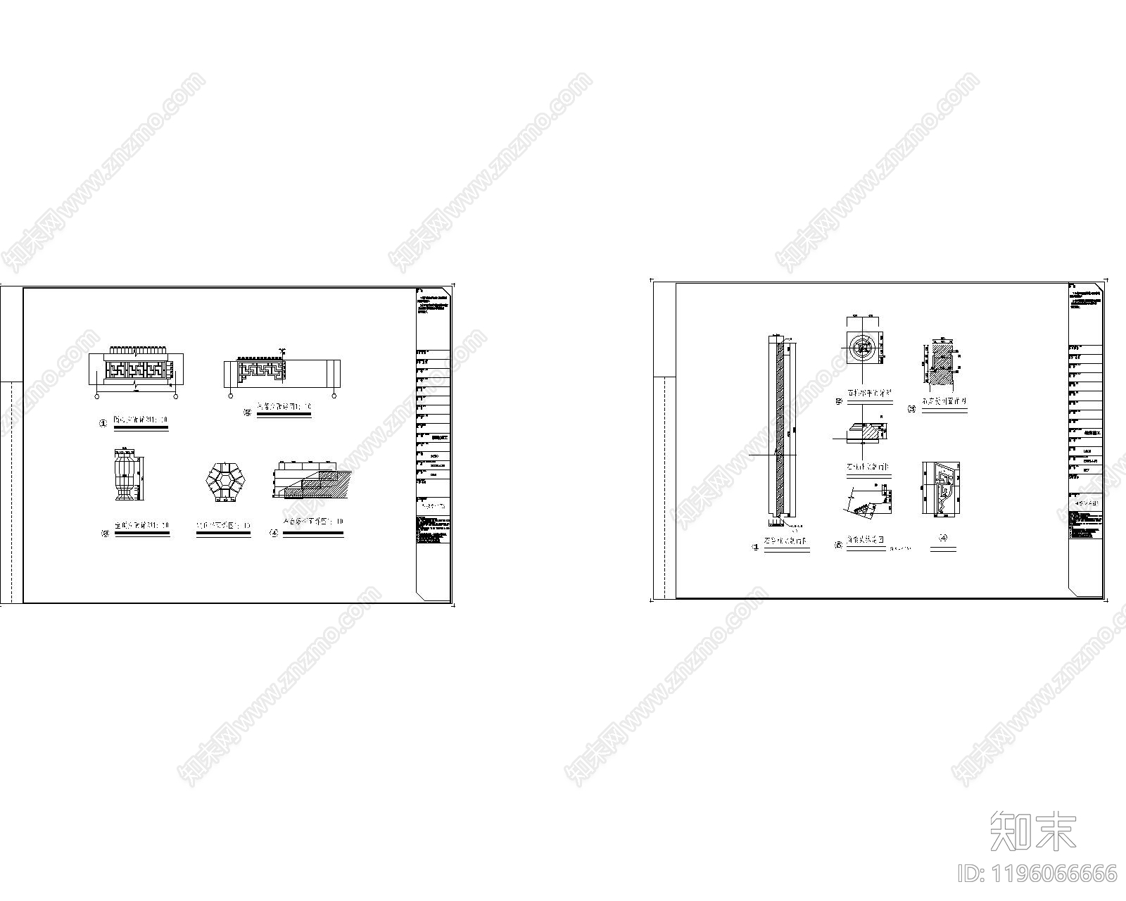 仿古建筑cad施工图下载【ID:1196066666】