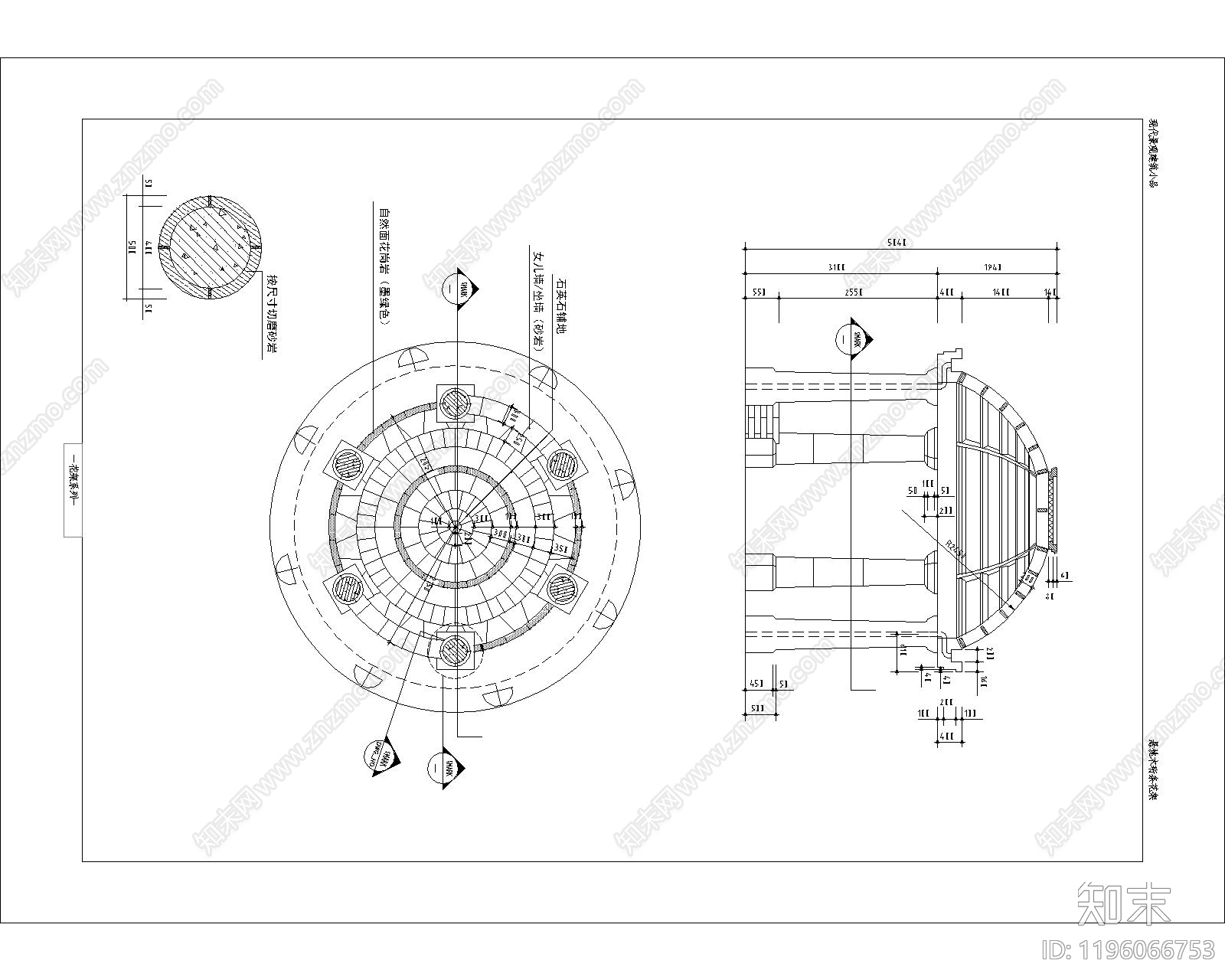 现代亭子cad施工图下载【ID:1196066753】