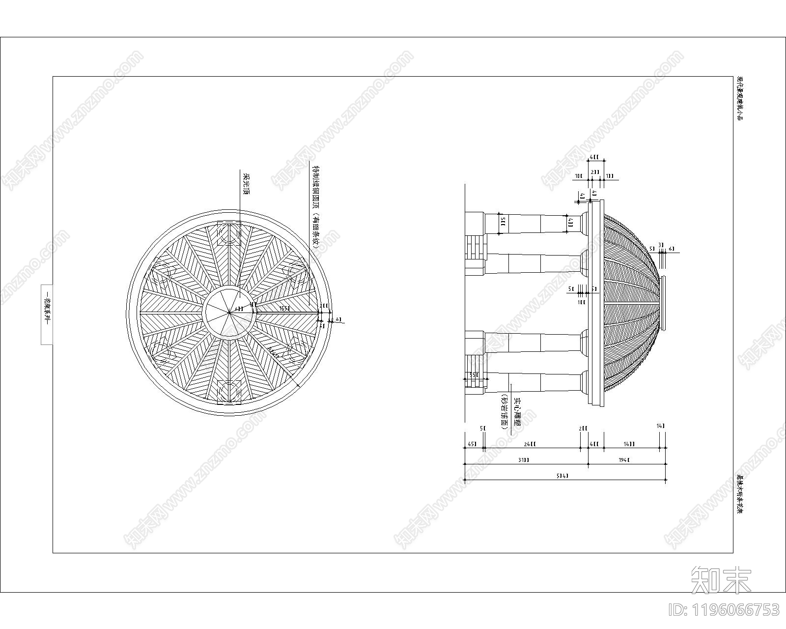 现代亭子cad施工图下载【ID:1196066753】