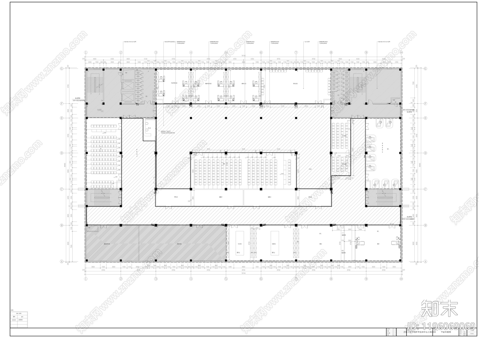 现代学校cad施工图下载【ID:1196069069】